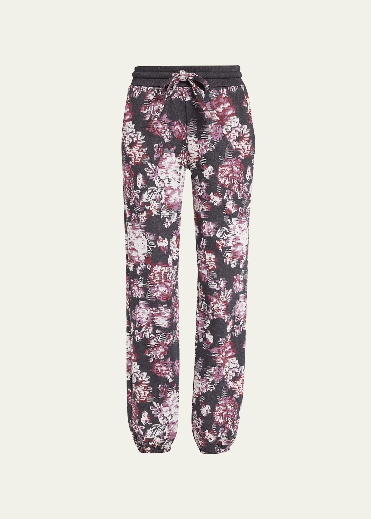 Floral Glitch High-Rise Joggers