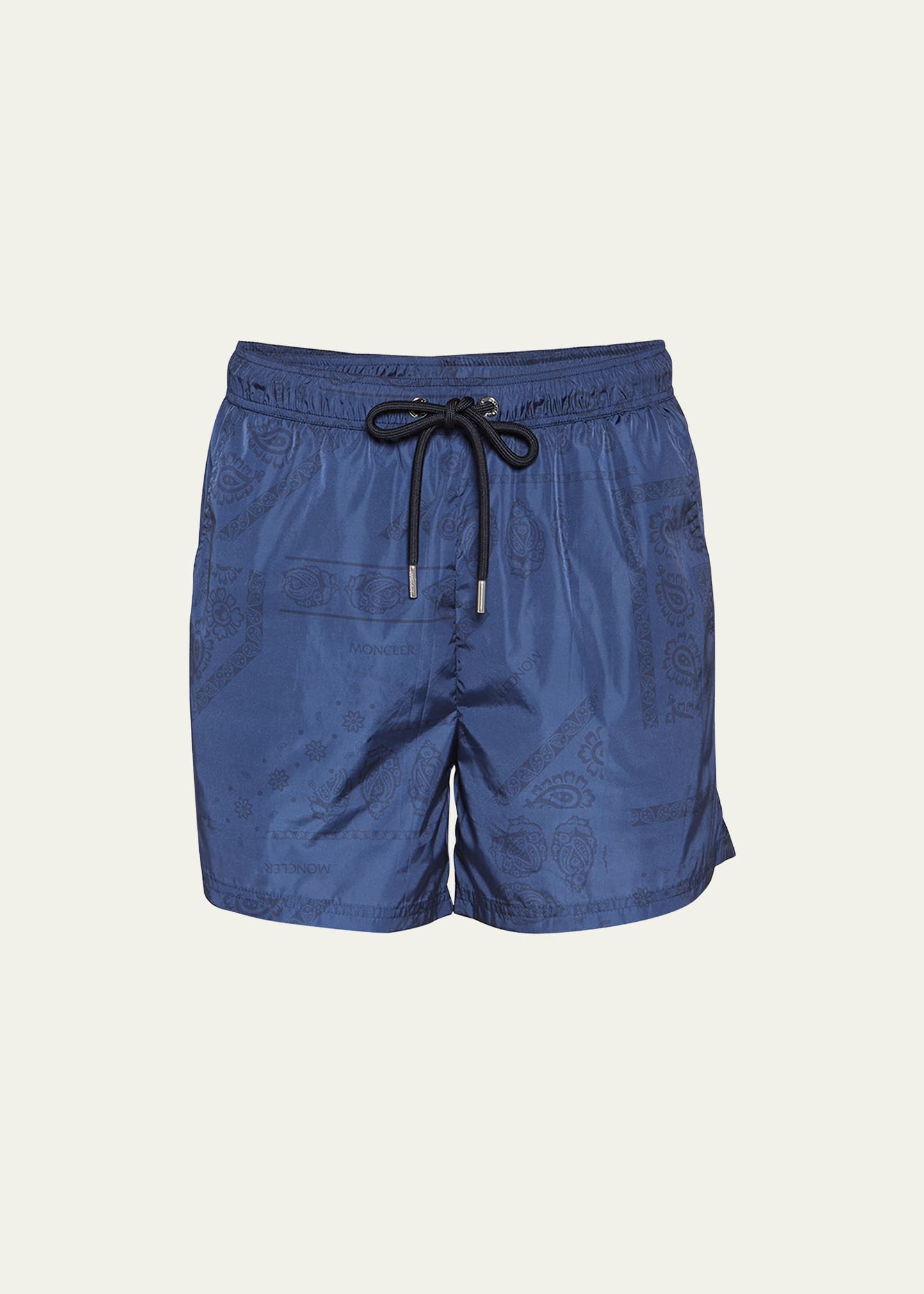 Men's Tonal Bandana-Print Swim Shorts