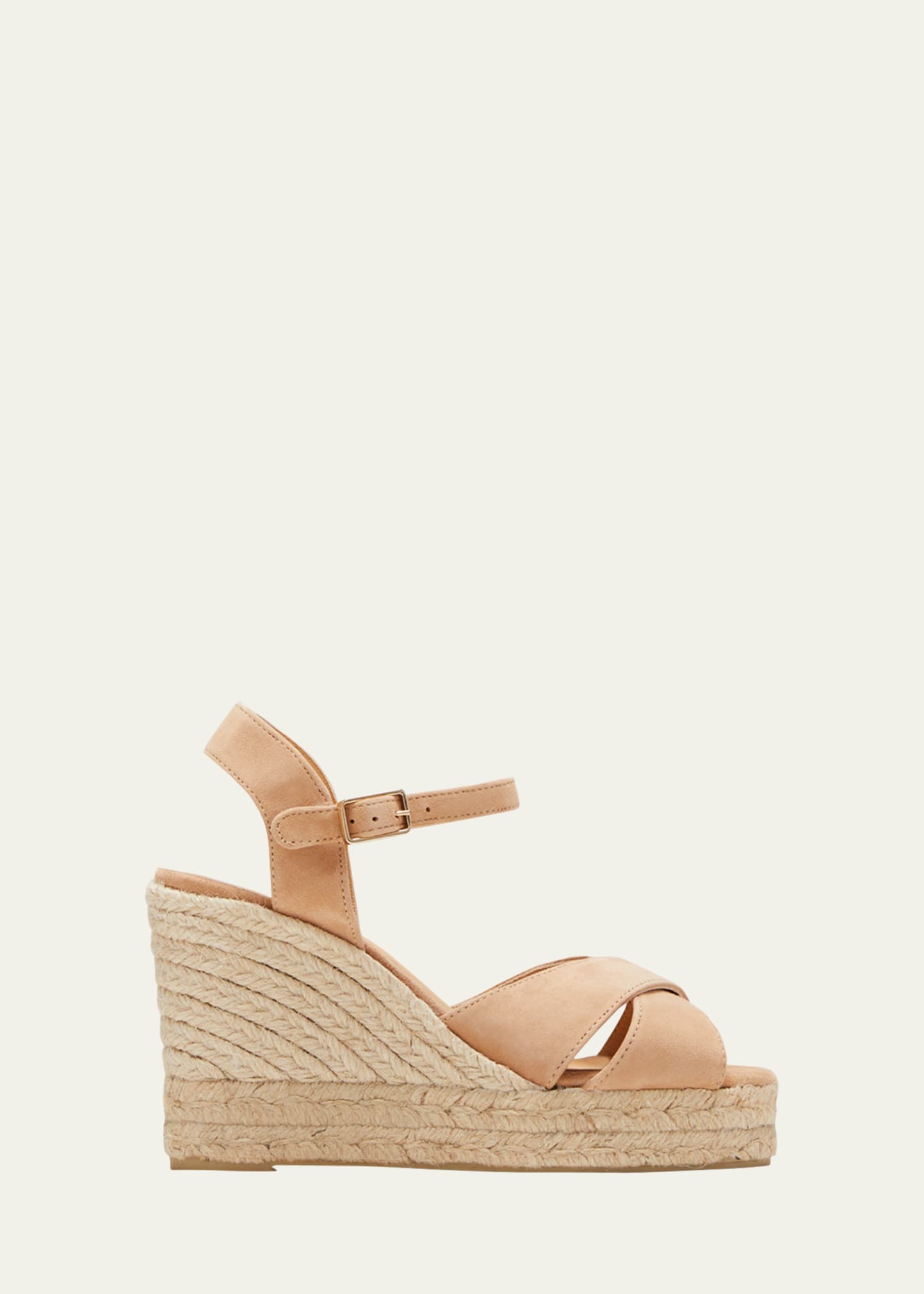 Shop Castaã±er Blaudell Suede Wedge Espadrille Sandals In Tostado