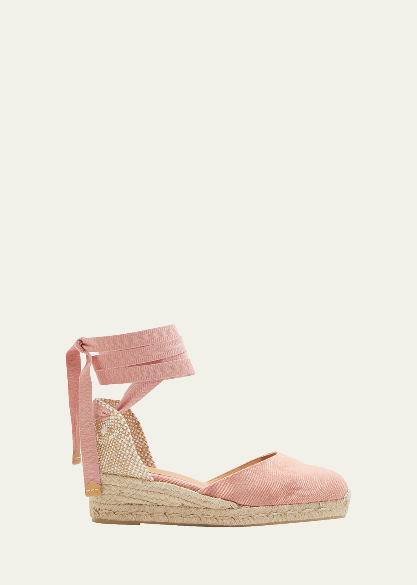 Shop Castaã±er Carina Wrap-around Espadrille Wedges In Rosa Empolvado