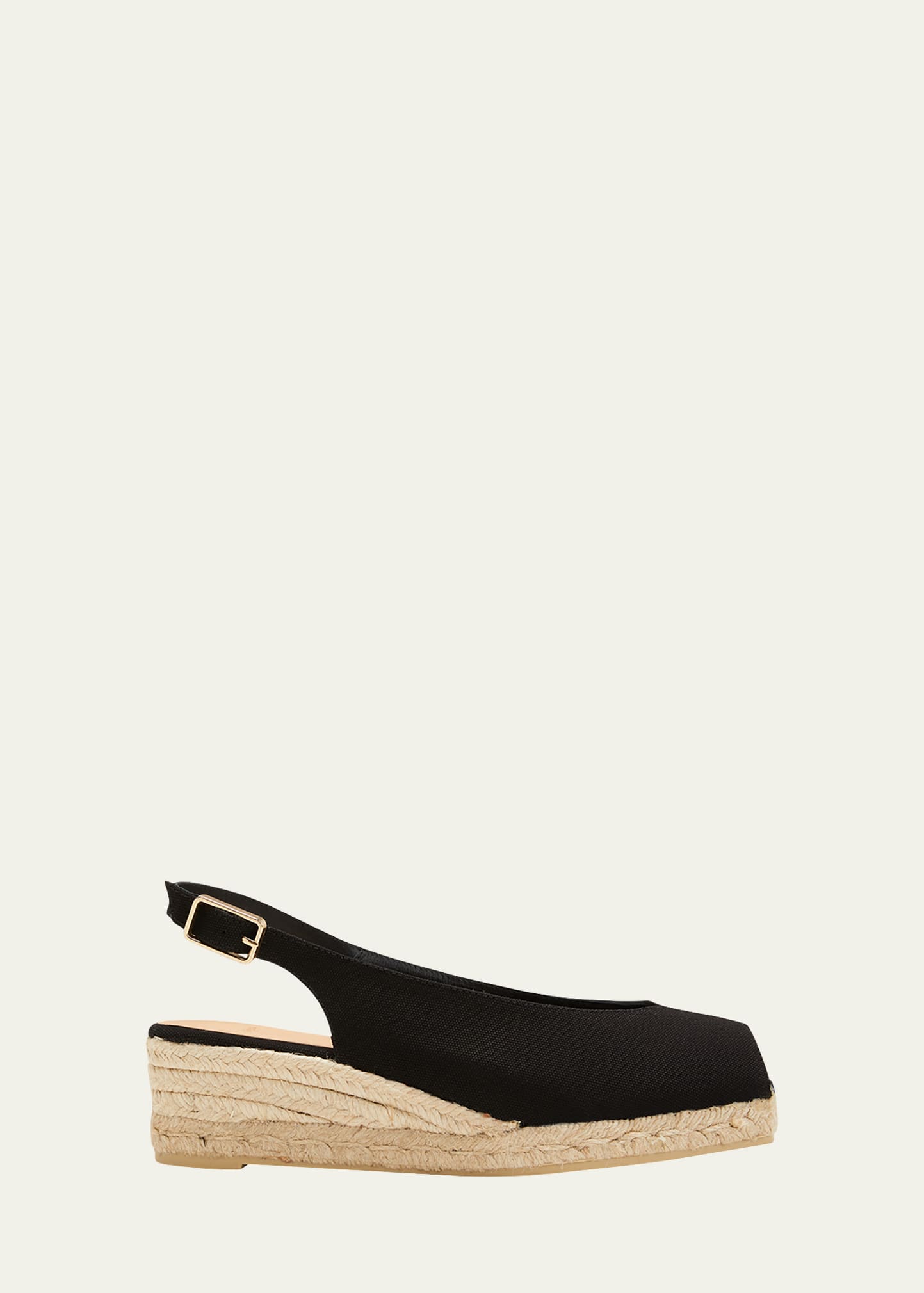 Shop Castaã±er Dosalia Canvas Wedge Espadrilles In Negro