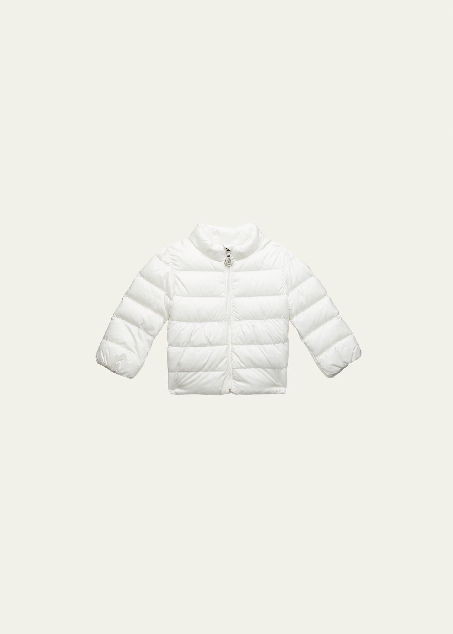 Moncler Kids' Girl's Puffer Joelle Jacket W/ Pouch In White