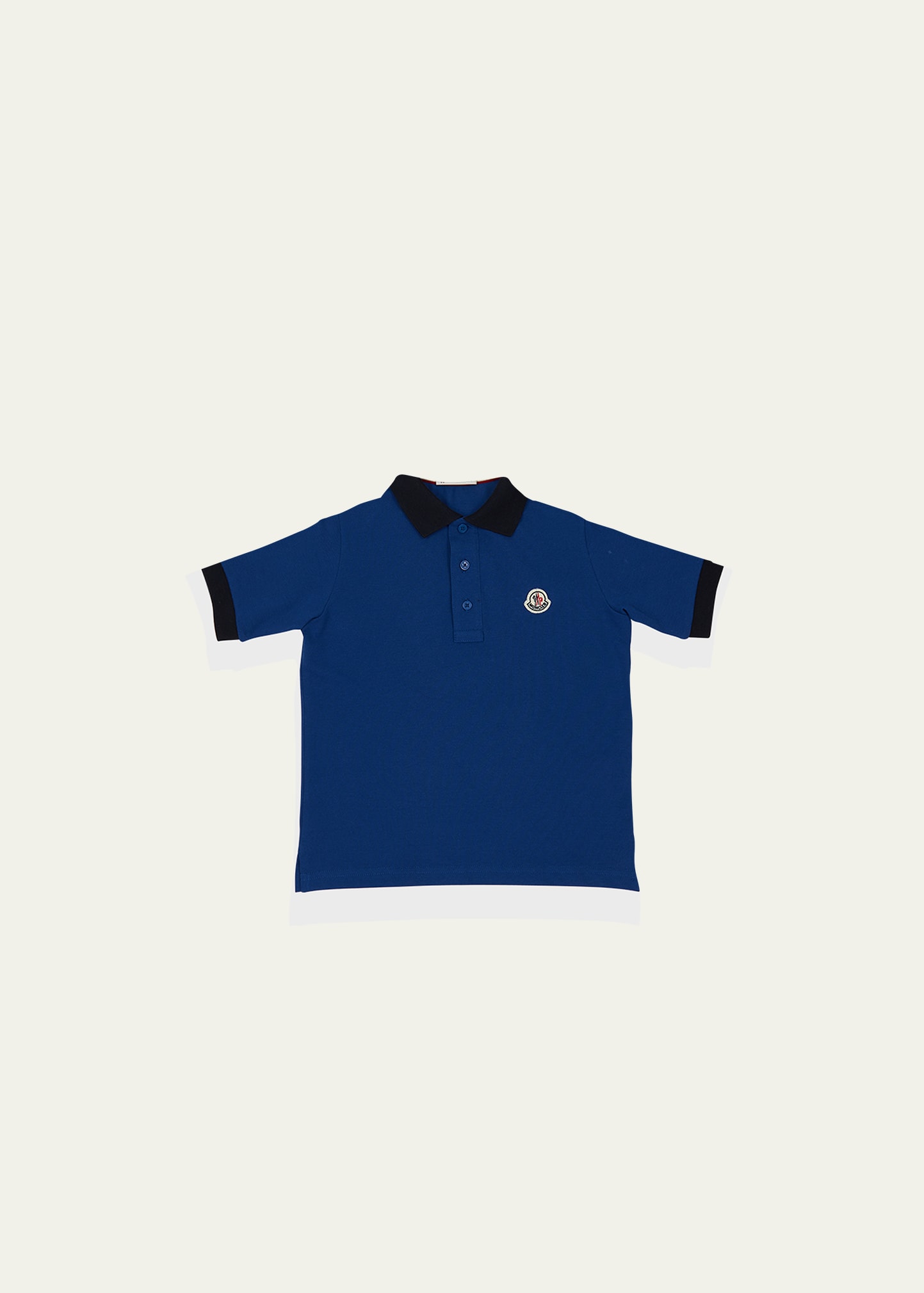 Moncler Kids' Ss Polo In Blue