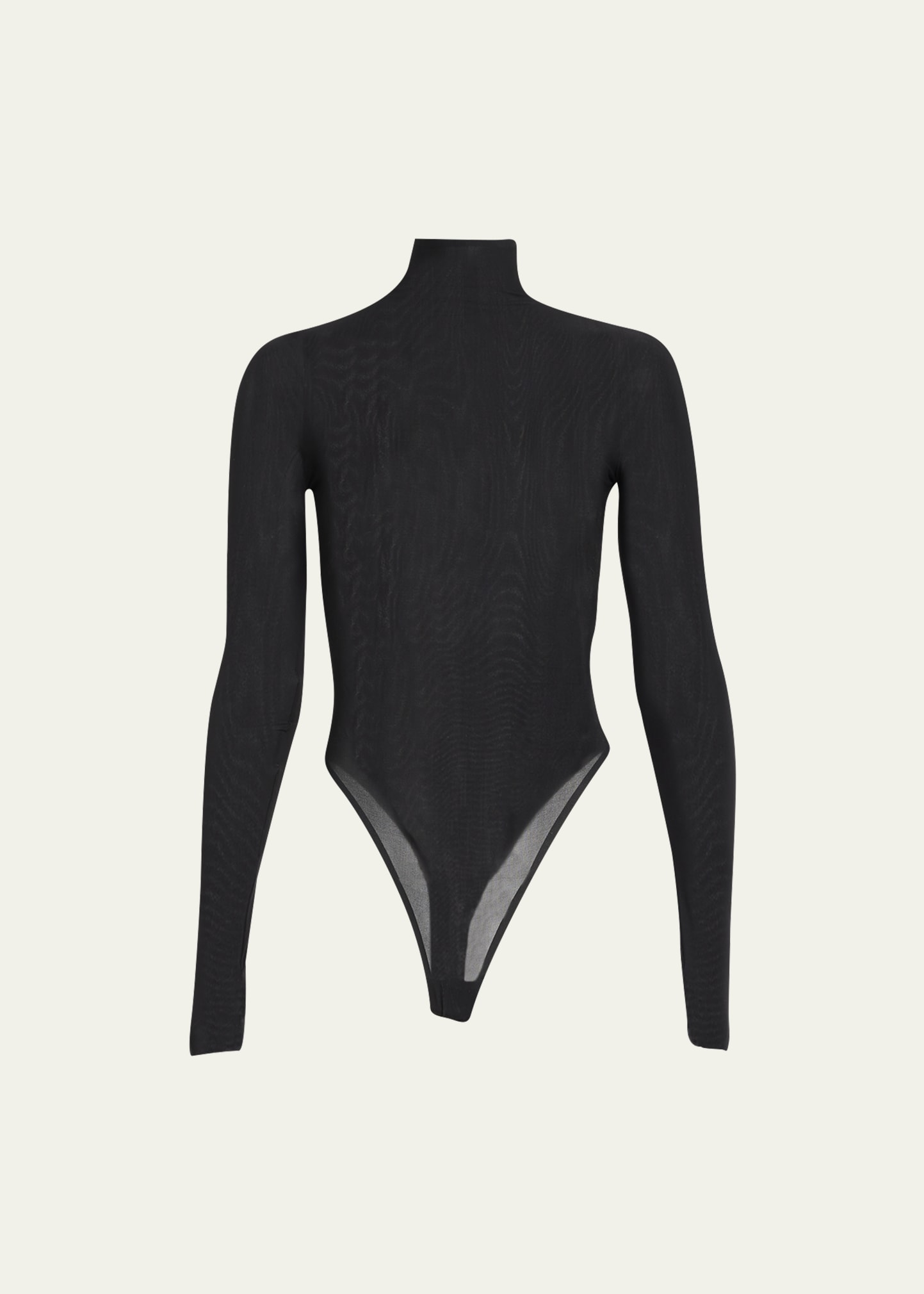 ALAÏA SHEER MOCK-NECK BODYSUIT
