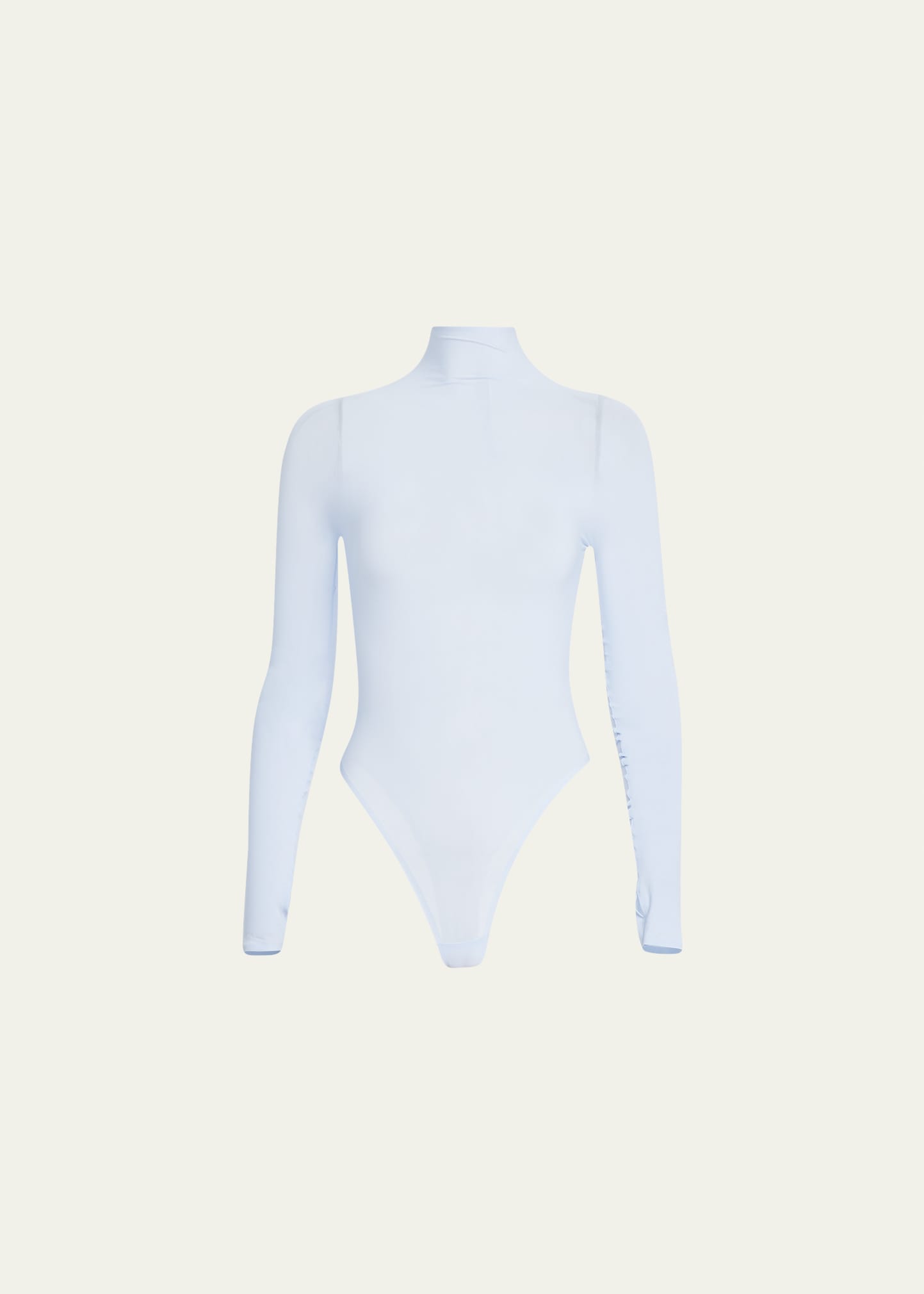 Alaïa Sheer Mock-neck Bodysuit In Iris