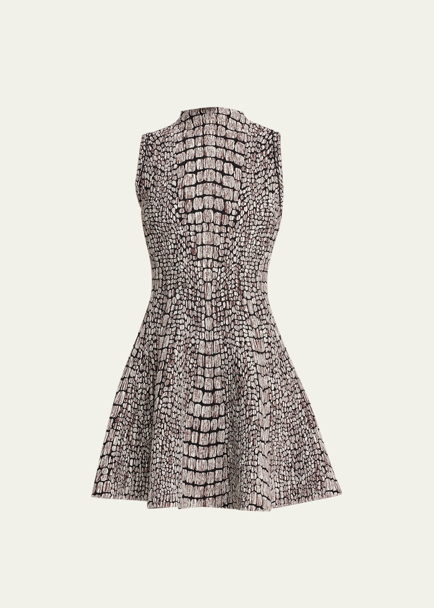 Crocodile Print Jacquard Mini Dress