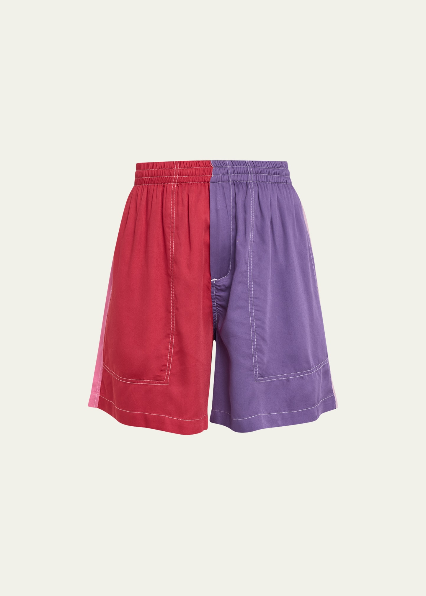Bode Buckaround Colorblock Shorts In Multi