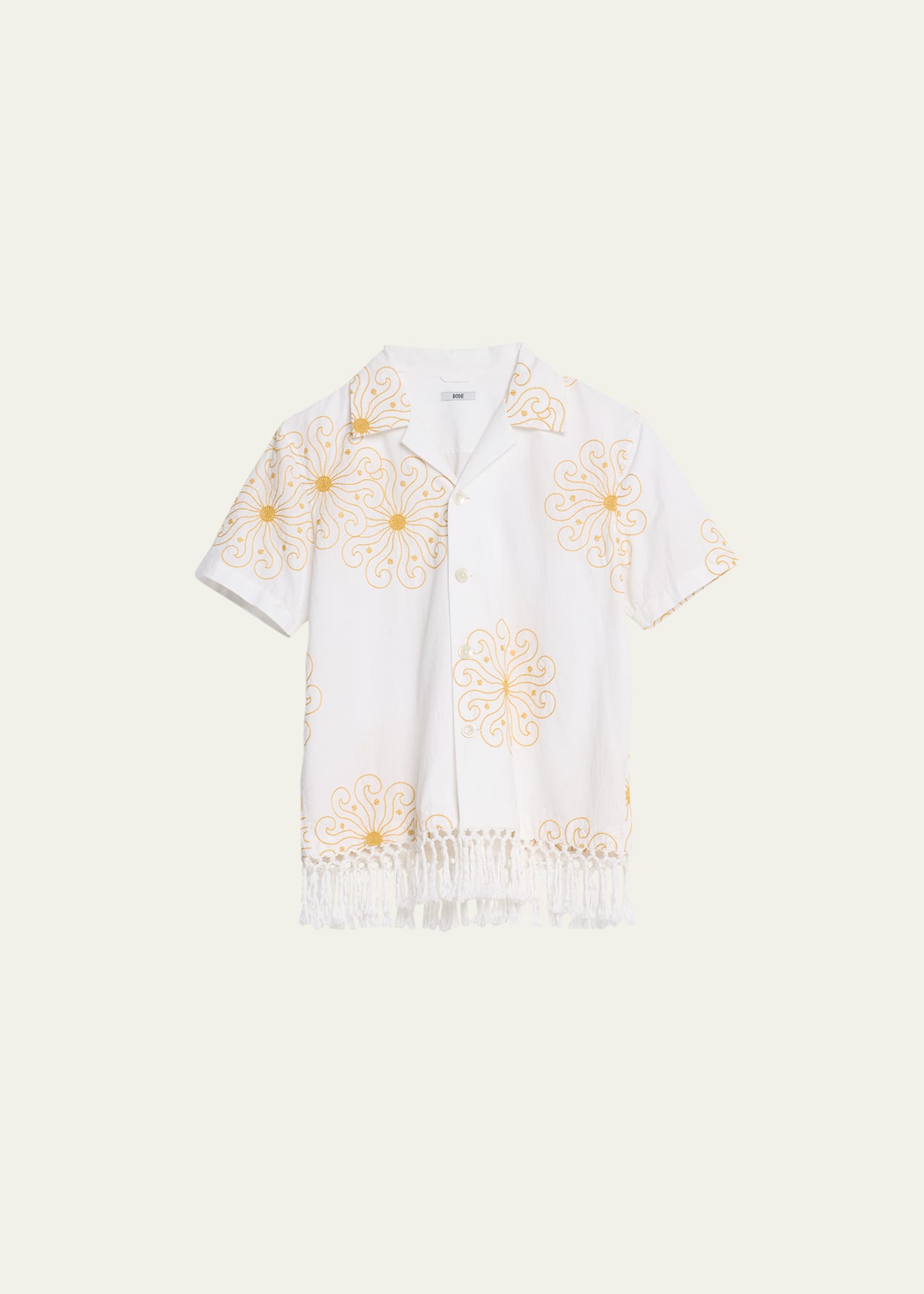 Soleil Sunburst-Embroidered Fringe Shirt