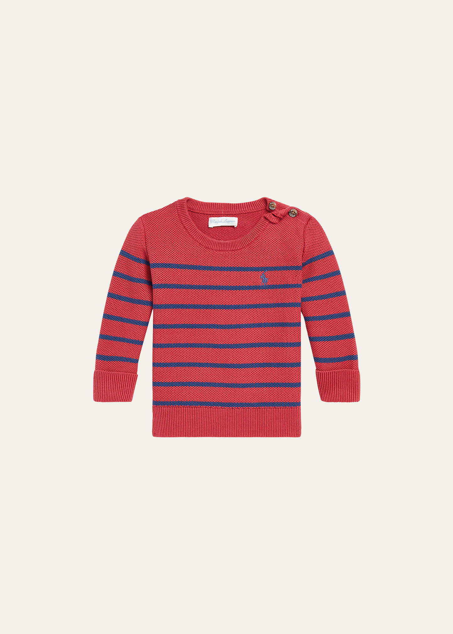 Boy's Mesh Knit Striped Sweater, Size 3M-24M