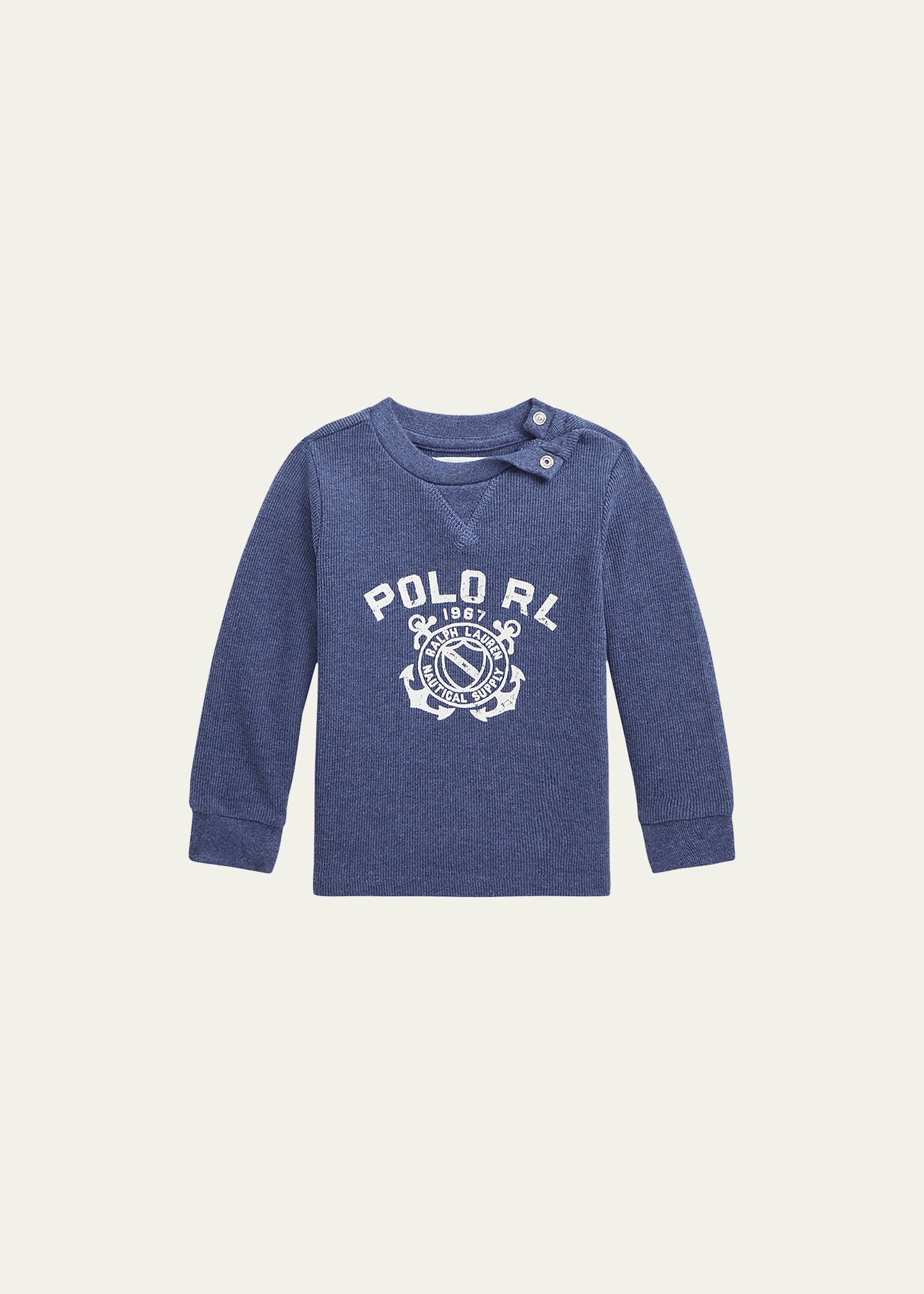 Boy's Waffle Knit Logo-Print Sweatshirt, Size 3M-24M