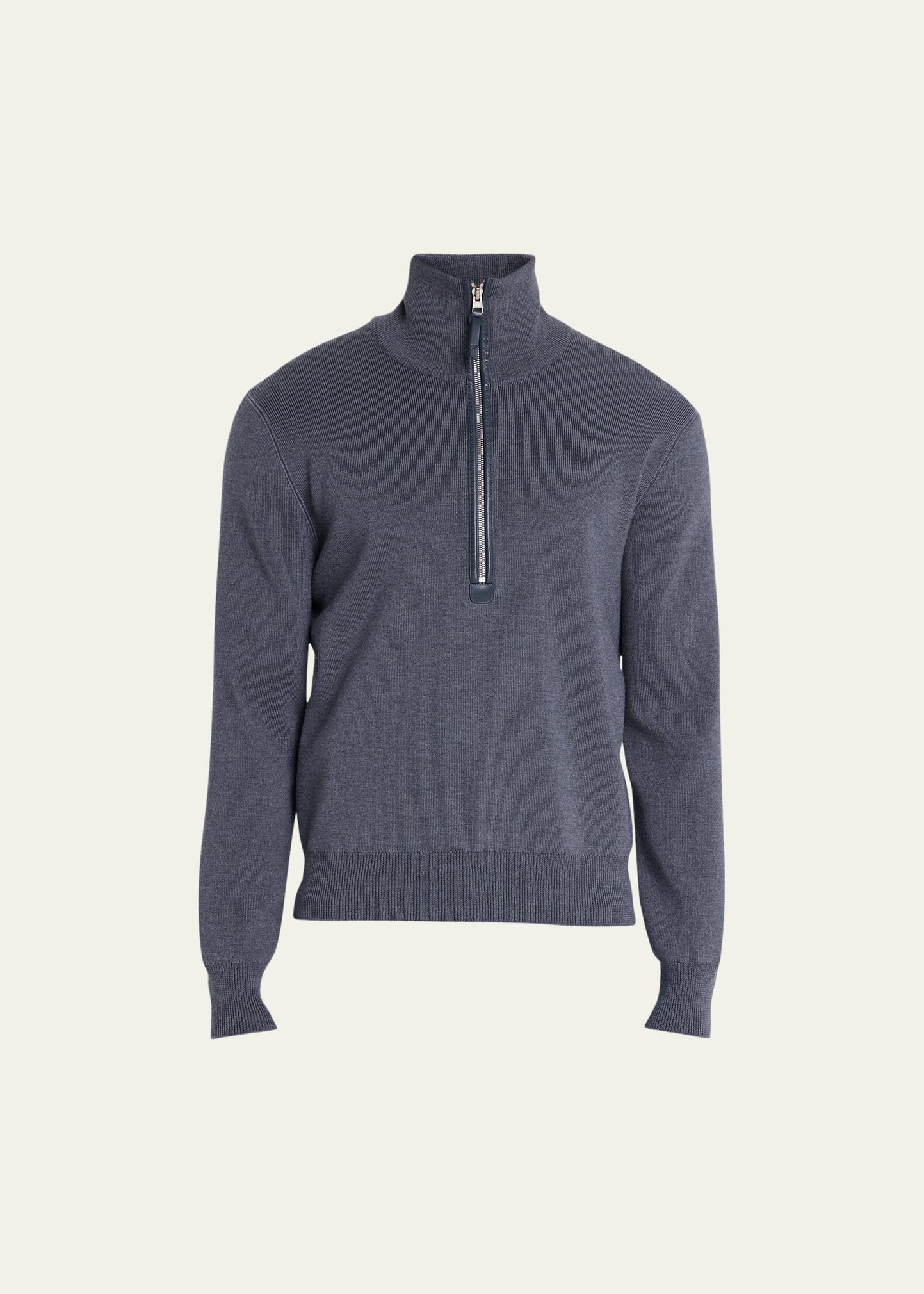 Men's Micro-Rib Wool Half-Zip Sweater