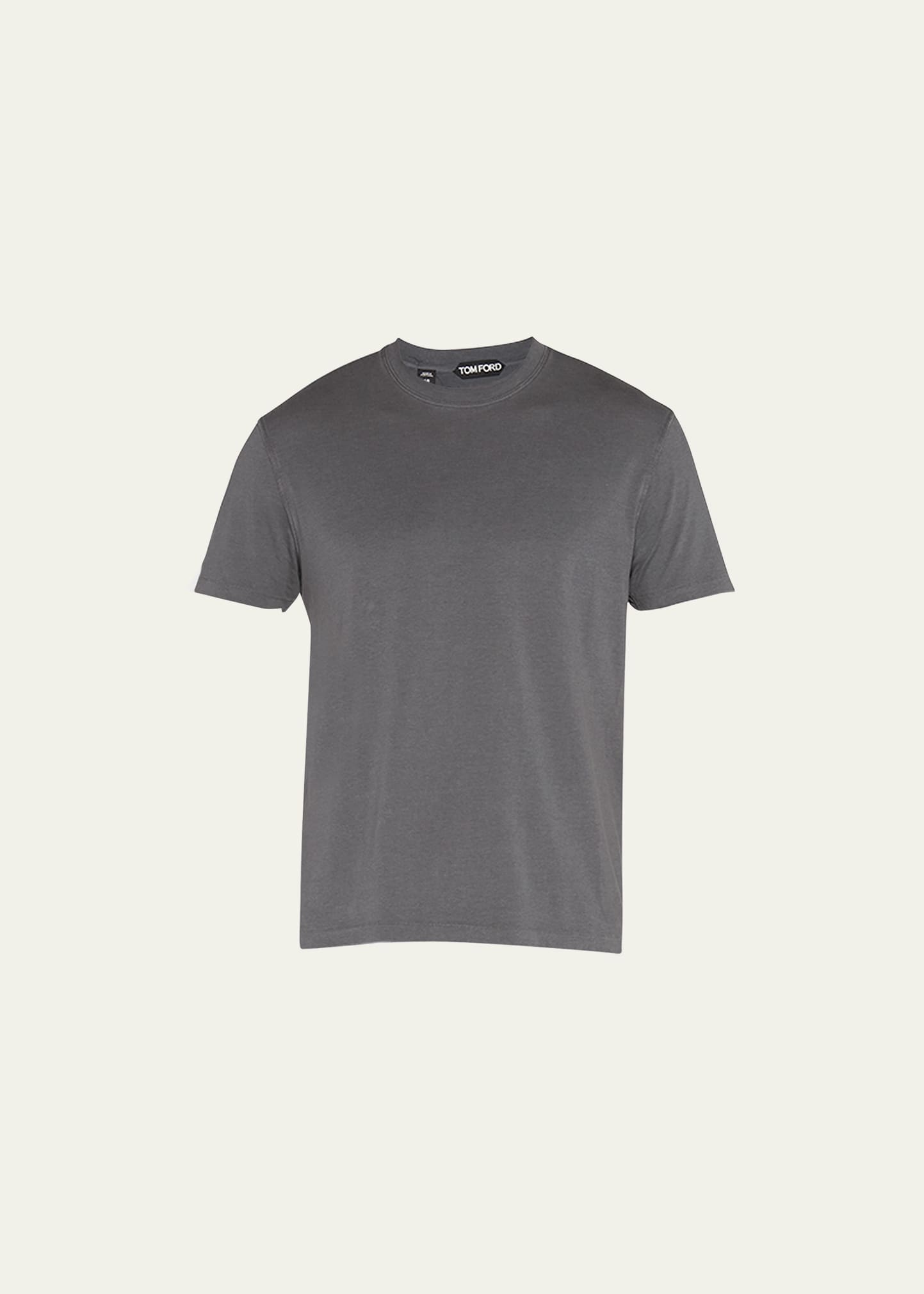 Shop Tom Ford Men's Lyocell-cotton Crewneck T-shirt In Grey