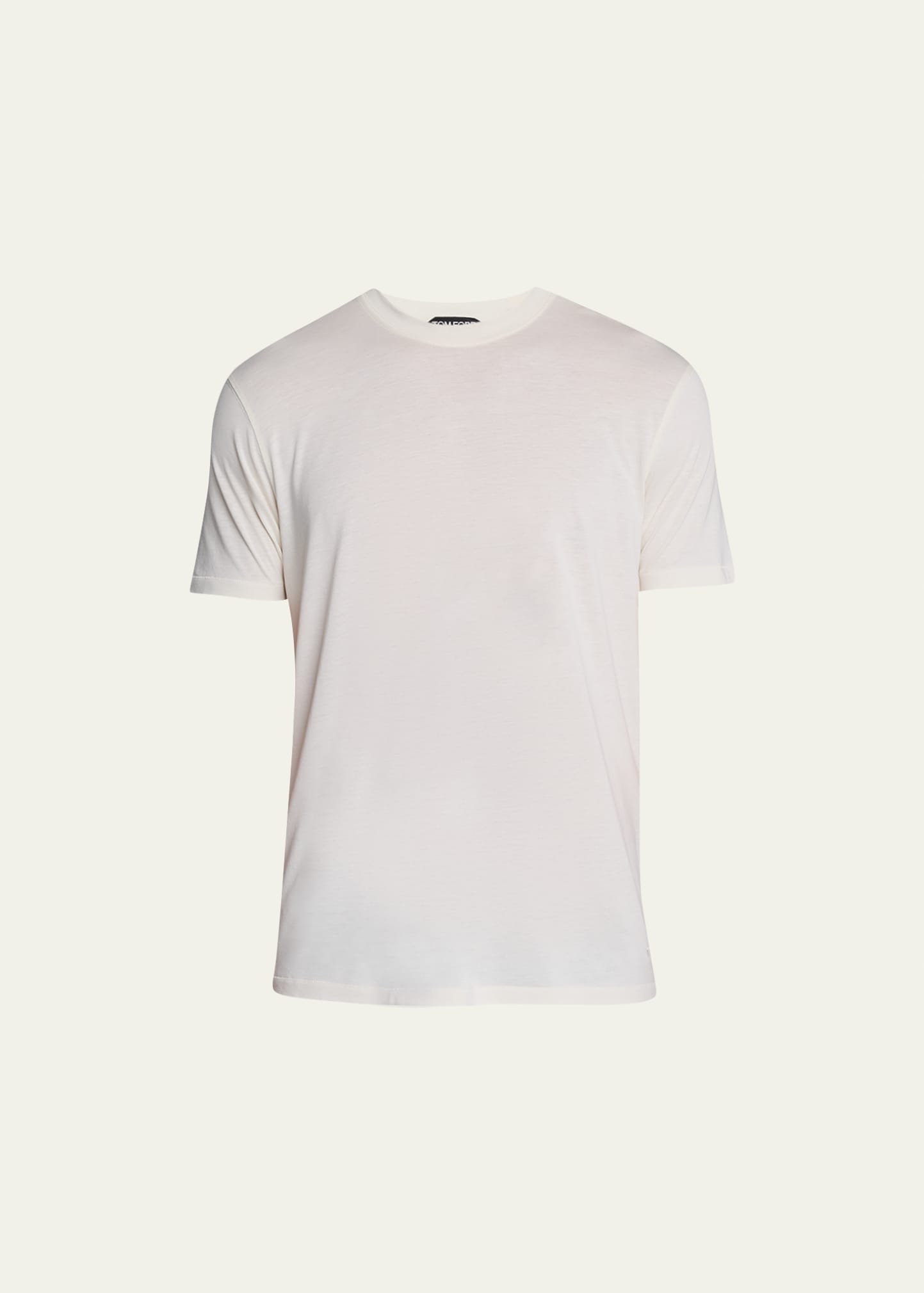 Tom Ford Men's Lyocell-cotton Crewneck T-shirt In Ecru