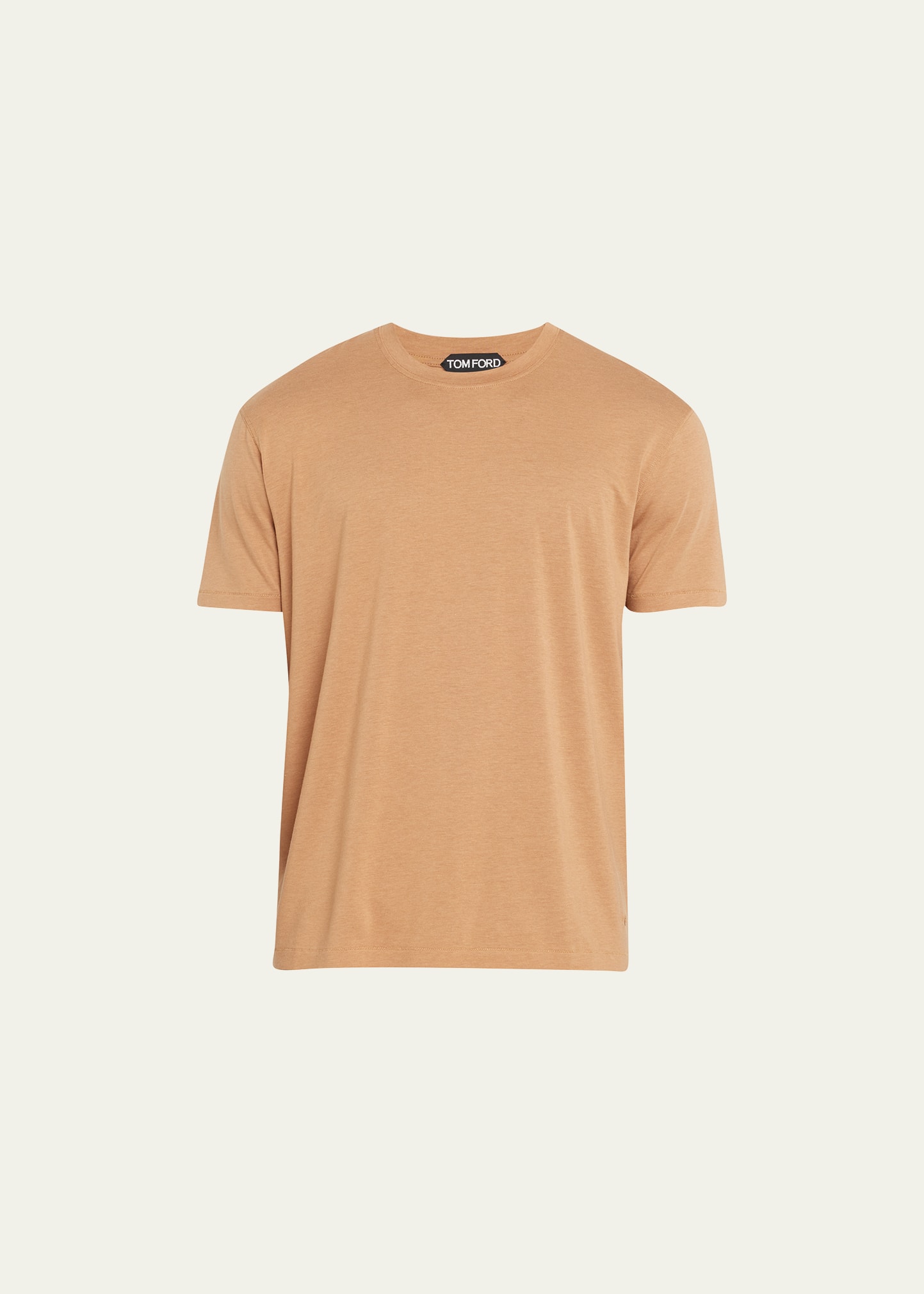 Tom Ford Men's Lyocell-cotton Crewneck T-shirt In Toffee