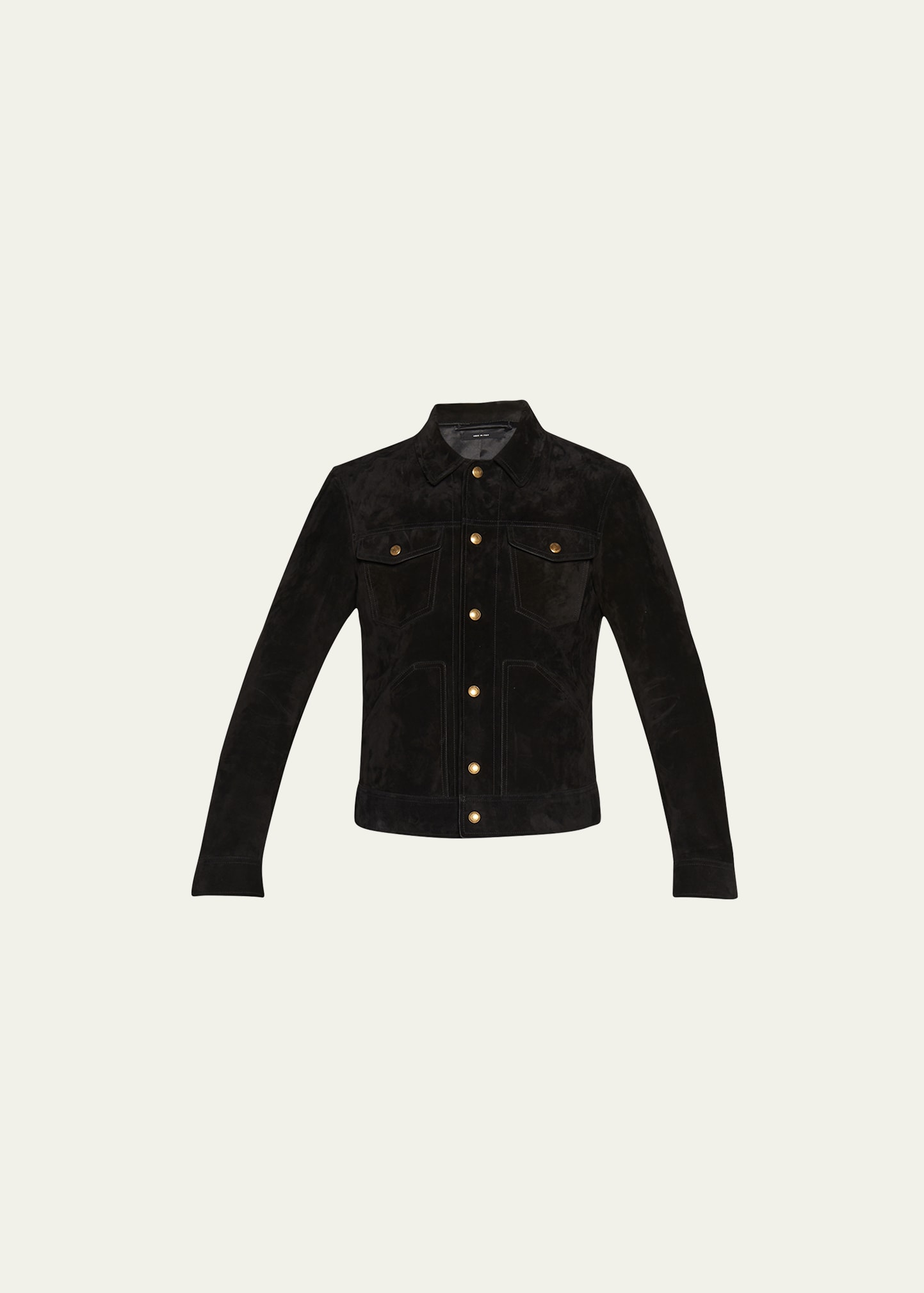 Shop Tom Ford Men's Suede Western Jacket In Black