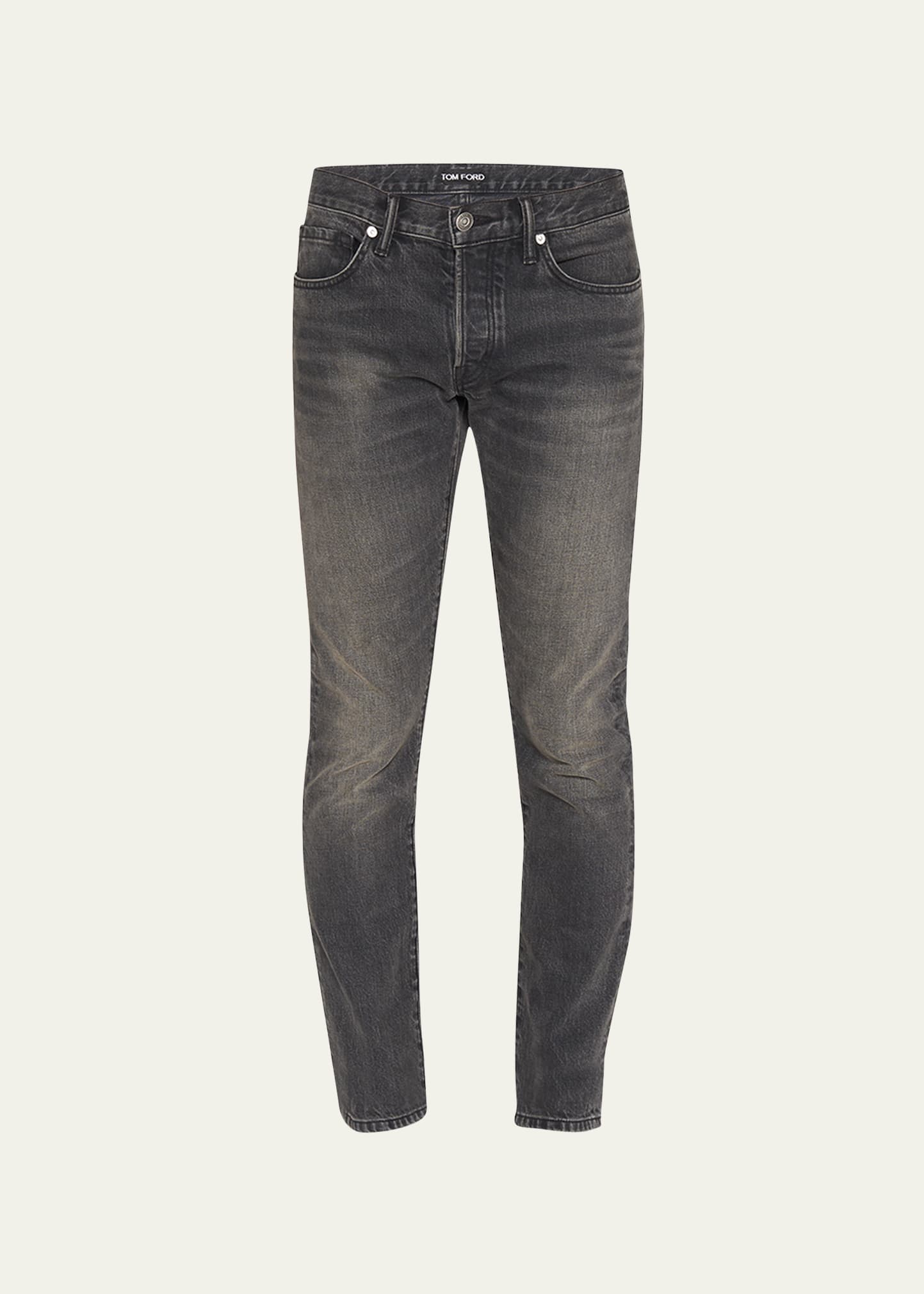 Shop Tom Ford Men's Slim Fit Black Wash Jeans In Special Bl
