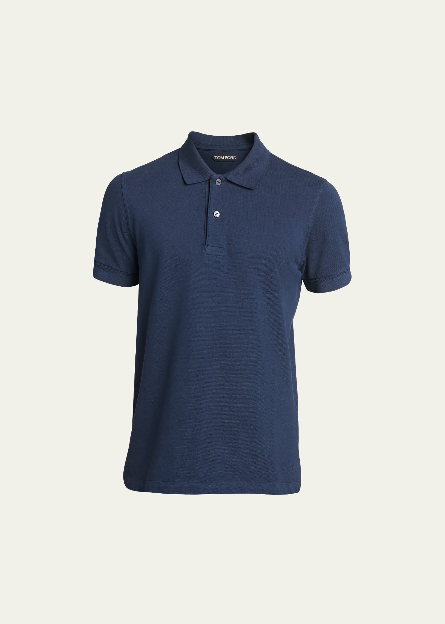 Tom Ford Men's Cotton Pique Polo Shirt In Ink