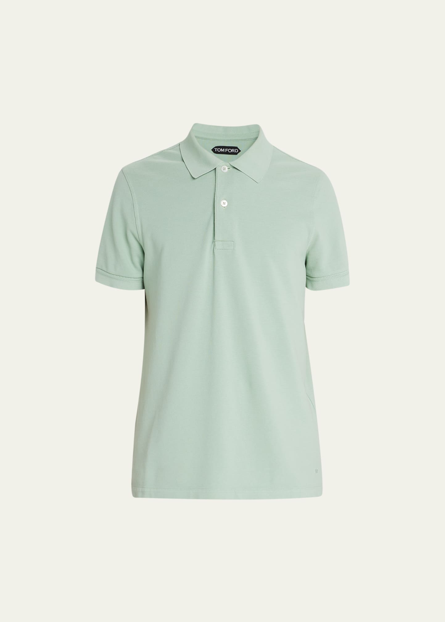 Tom Ford Men's Cotton Pique Polo Shirt In Mint