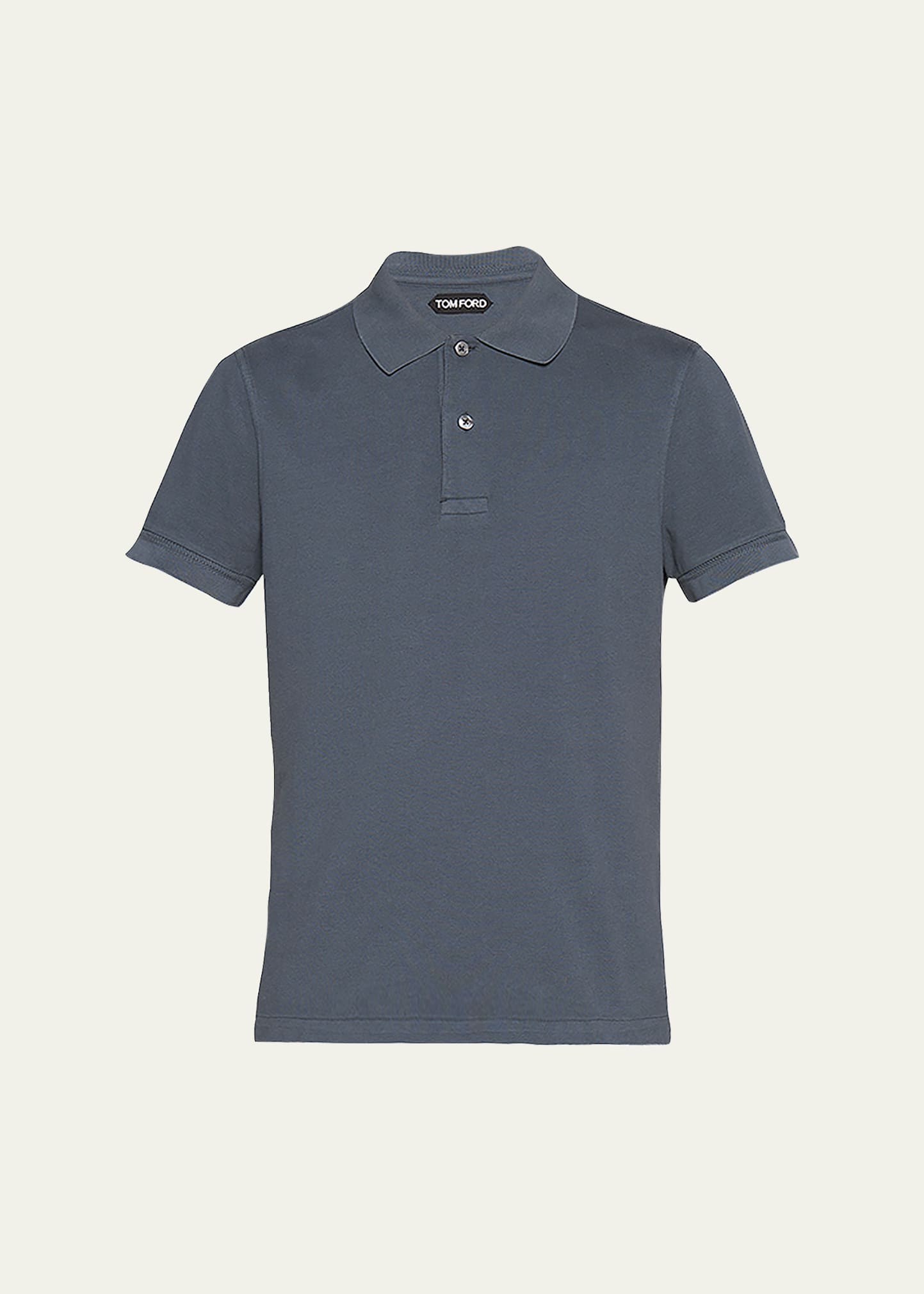 Tom Ford Men's Cotton Pique Polo Shirt In Sky Blue