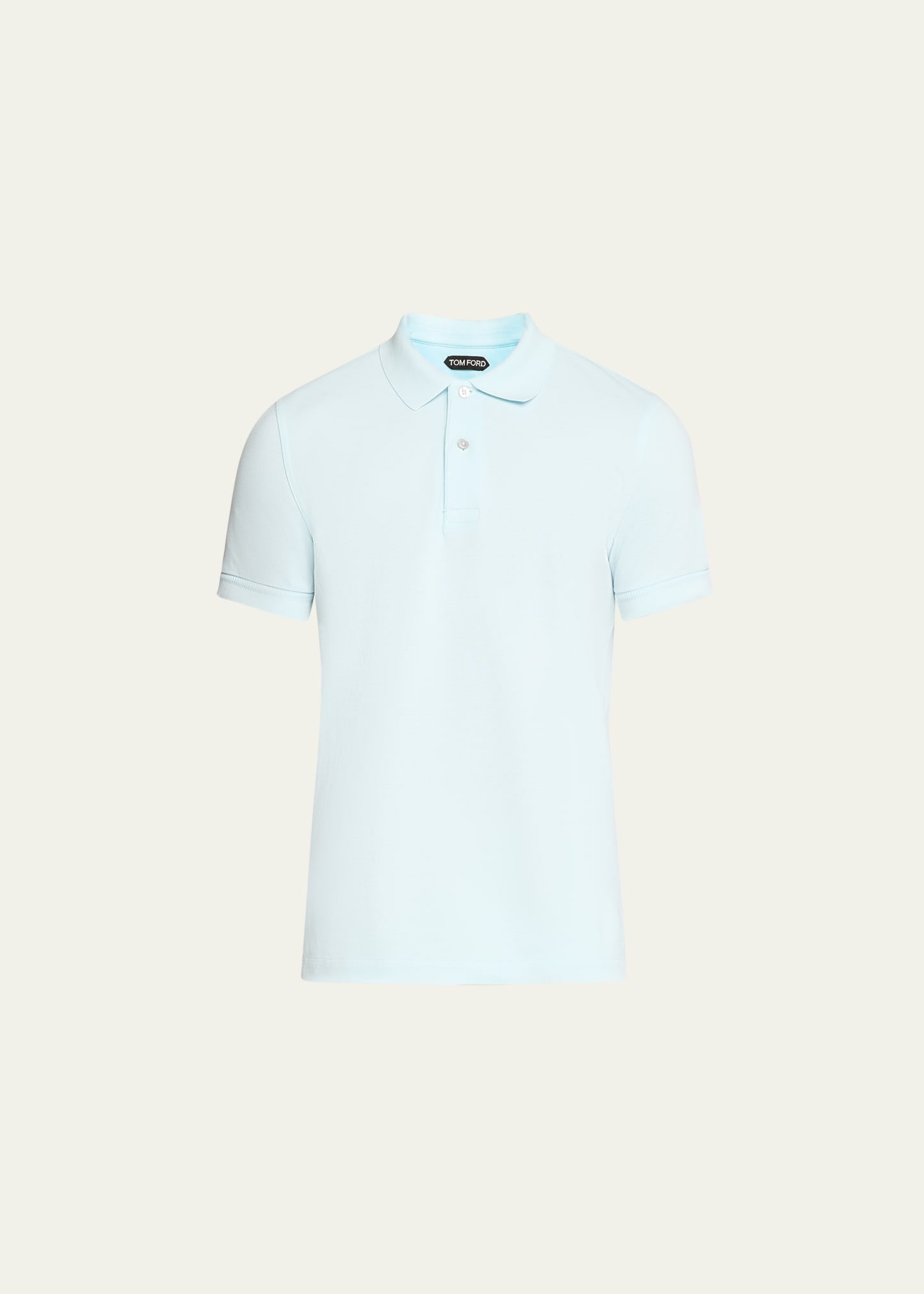 Tom Ford Men's Cotton Pique Polo Shirt In Crystal Bl