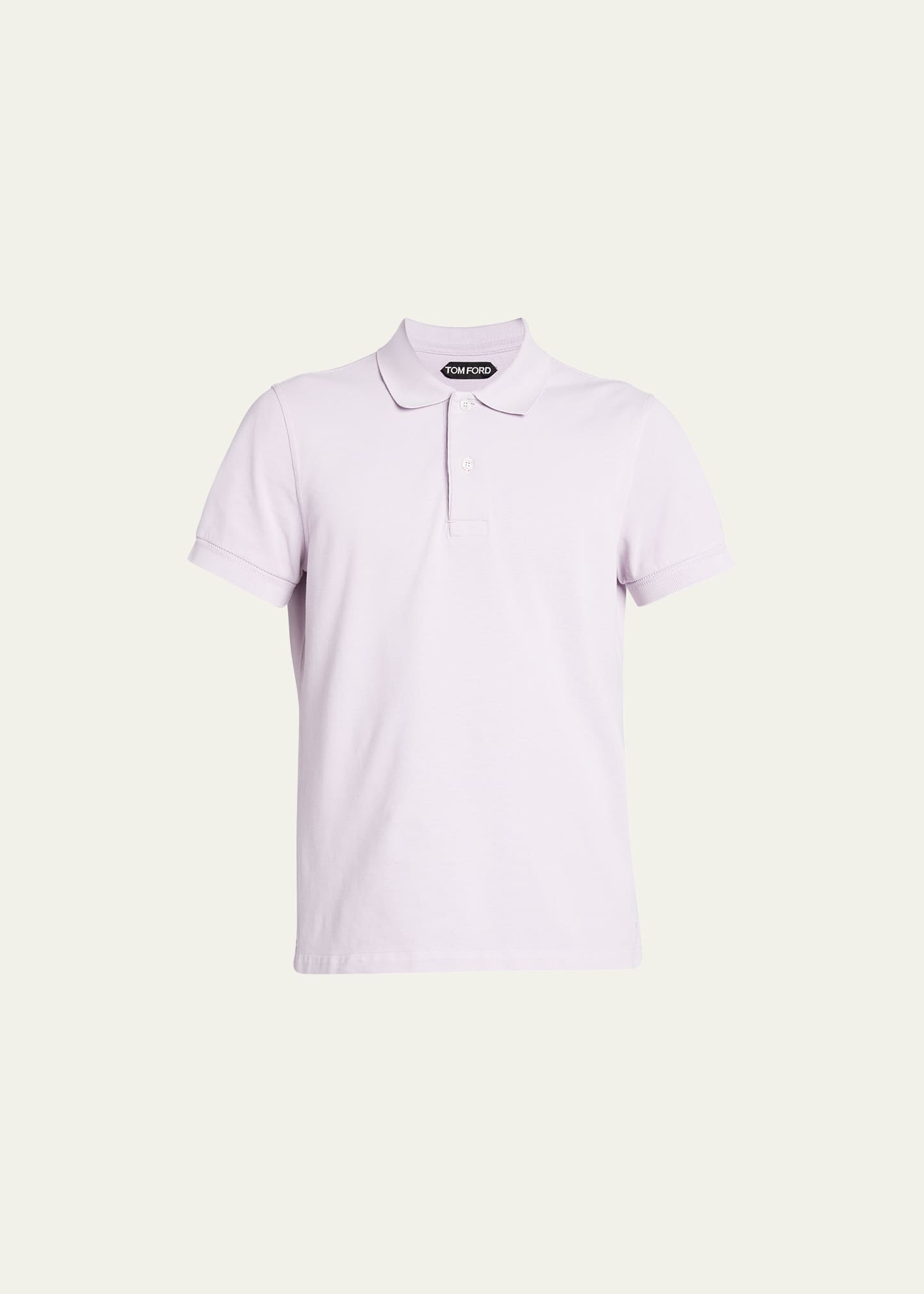 Shop Tom Ford Men's Cotton Pique Polo Shirt In Light Lavender
