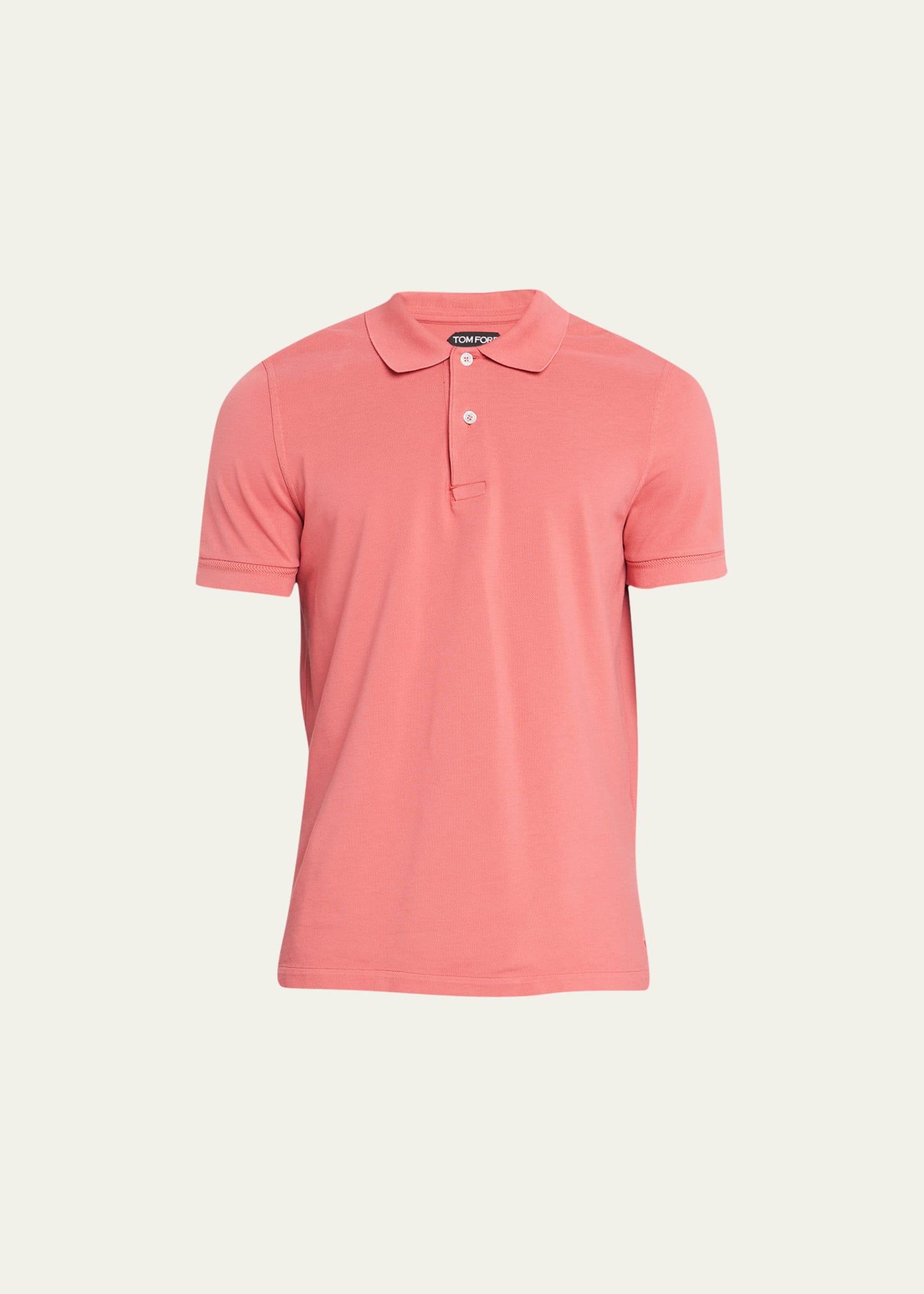 Tom Ford Men's Cotton Pique Polo Shirt In Coral