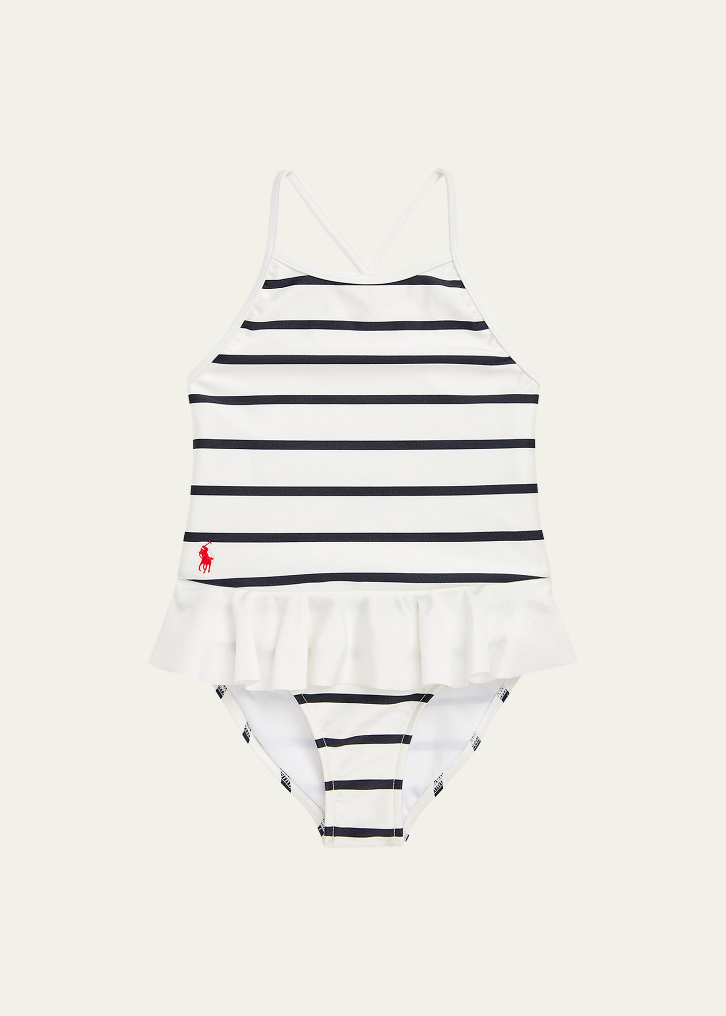 Girl's Nautical Striped One-Piece Swimsuit, Size 2-4
