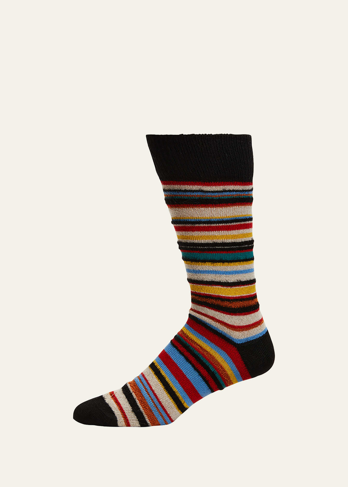 Men's Textured Stripe Crew Socks