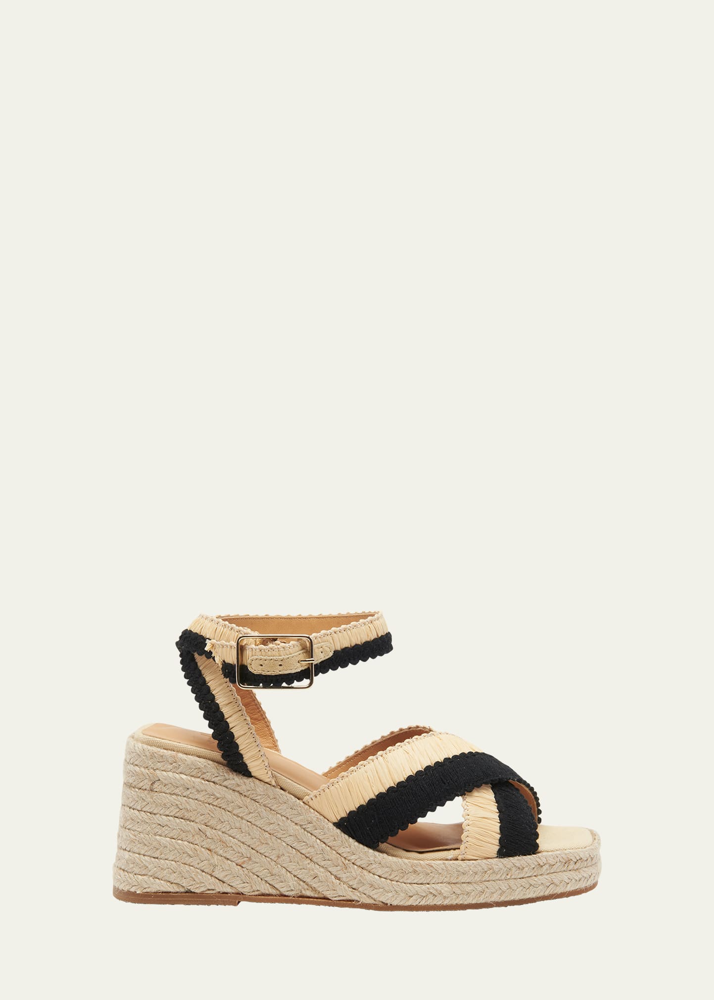 Castaã±er Tatiana Wedge Platform Sandal In Natural Negro