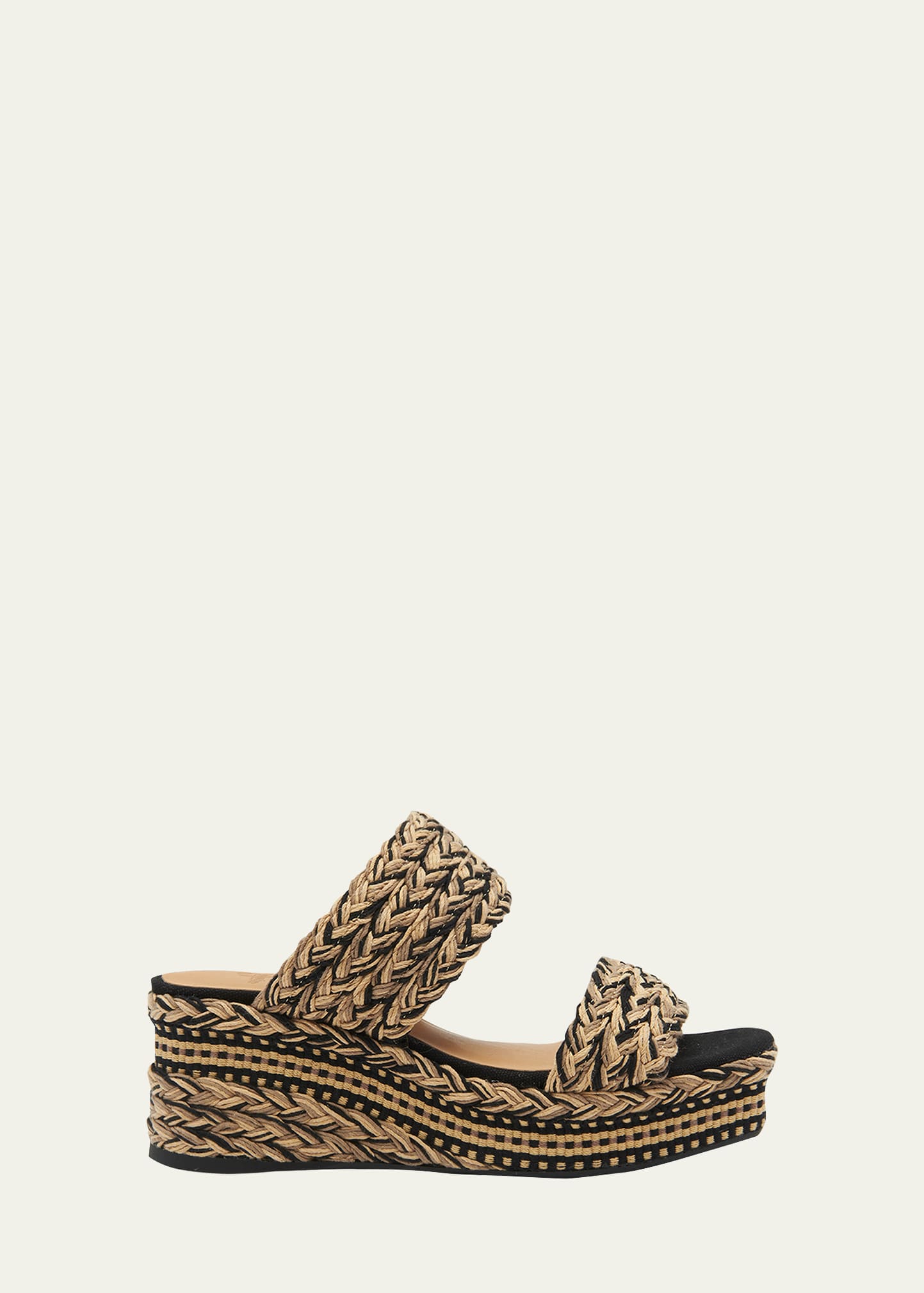 Castaã±er Querima Espadrille Wedge Sandals In Negro Multicolor