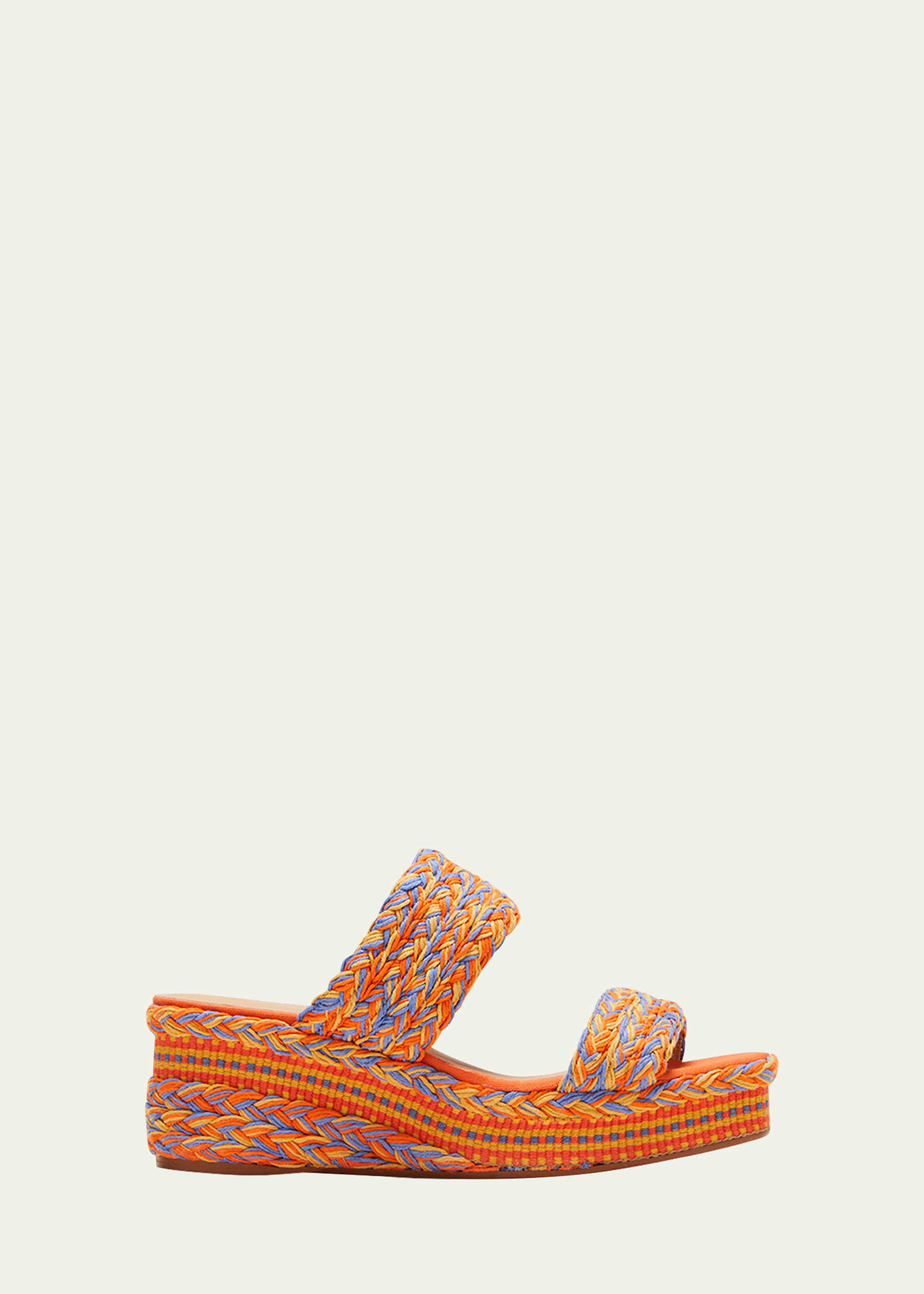 Castaã±er Querima Espadrille Wedge Sandals In Naranja Multi