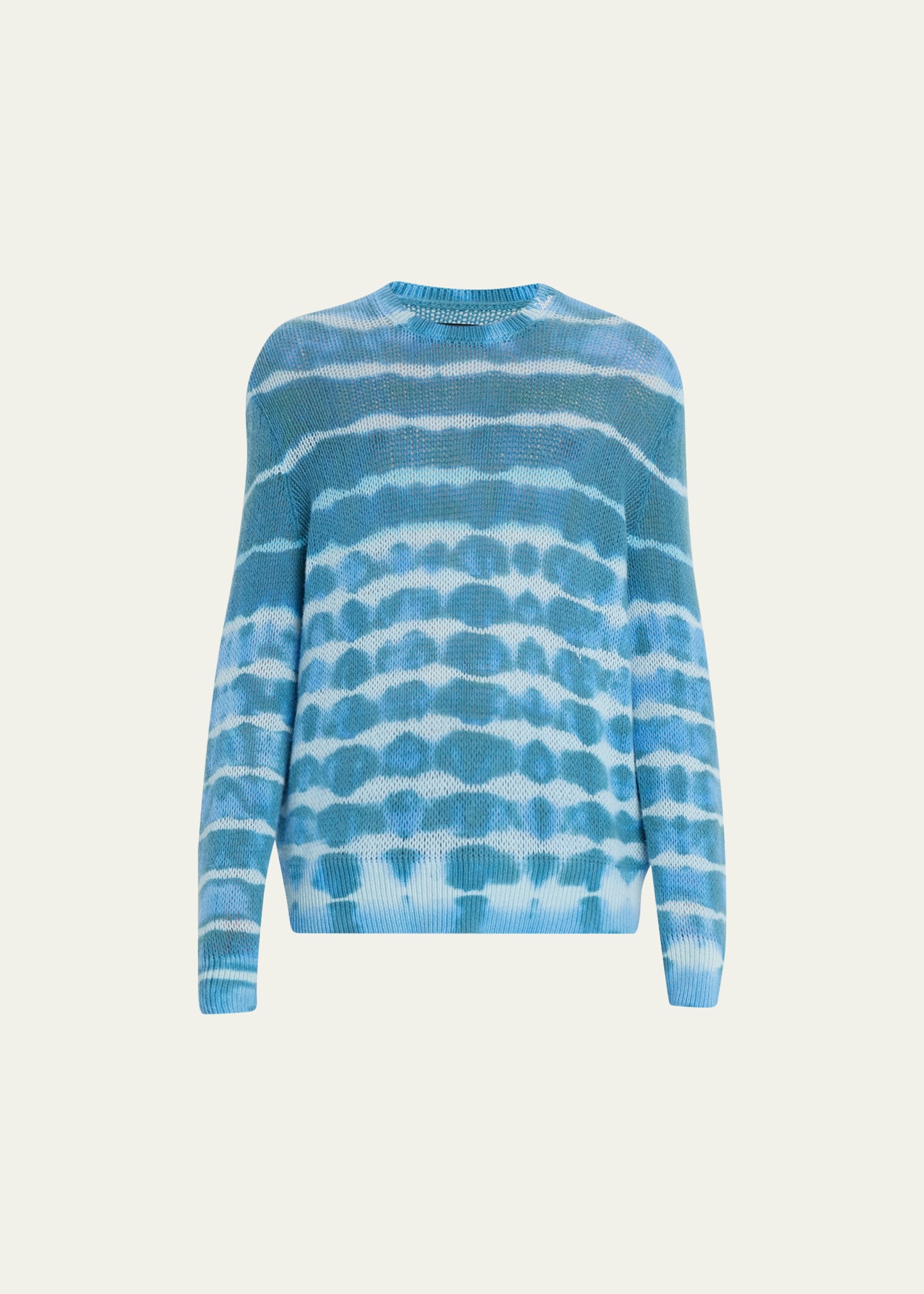 Amiri Men's Open Stitch Tie-dye Crewneck Sweater In Blue