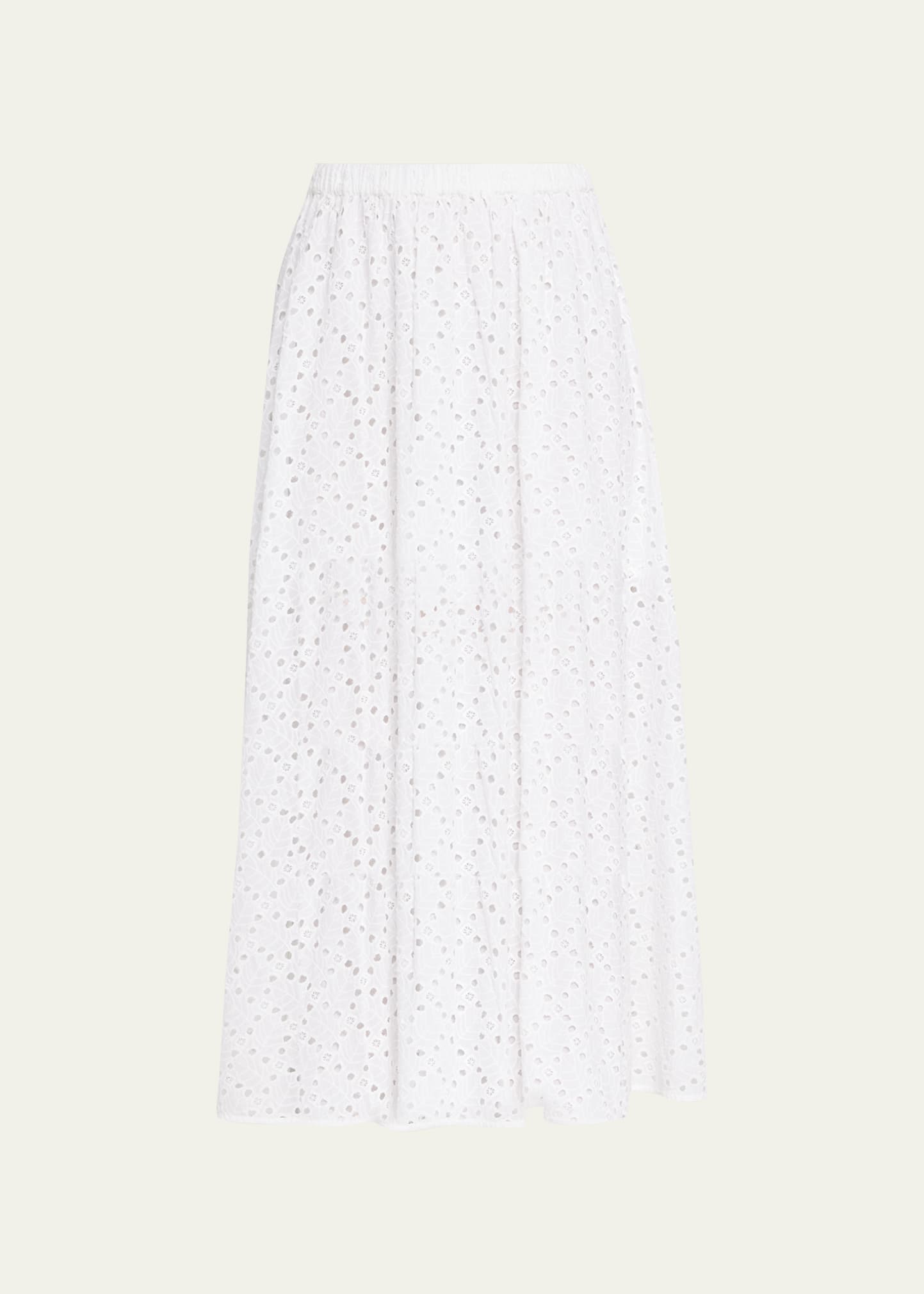 Sienna Embroidered Eyelet Midi Skirt