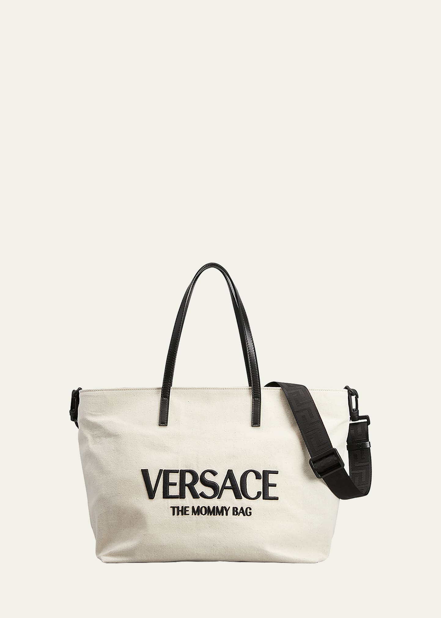Versace The Mommy Bag Diaper Bag In Beigeblack