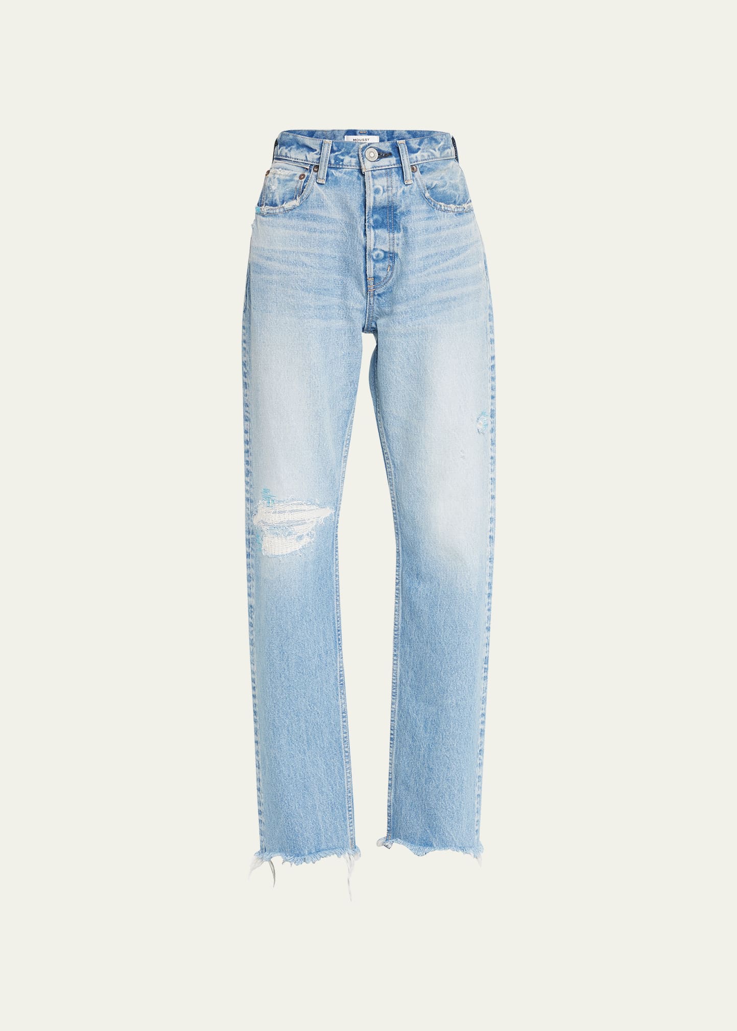 Brighton Distressed Wide Straight Jeans