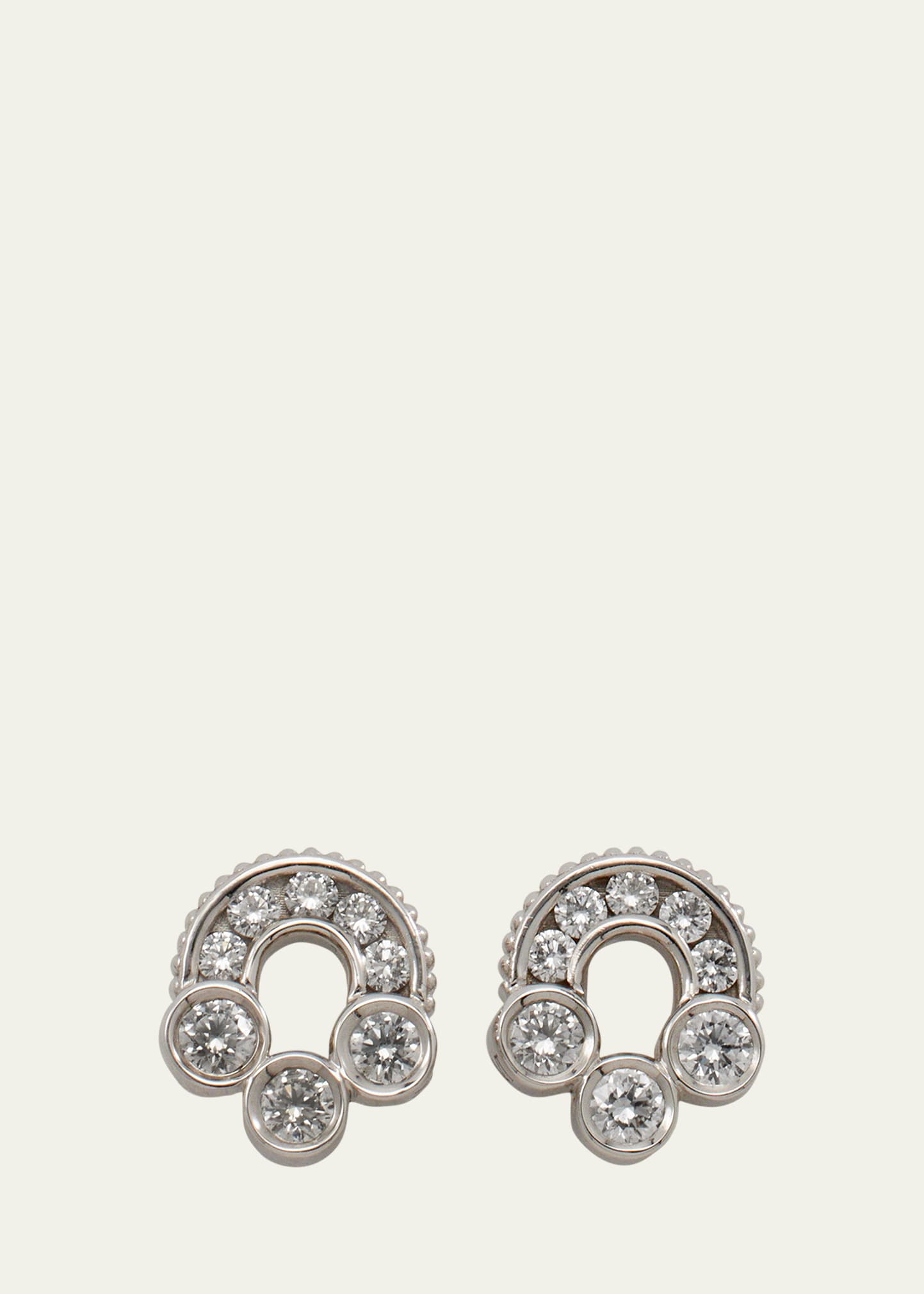 Viltier Magnetic Diamond Stud Earrings In White Gold In Wg