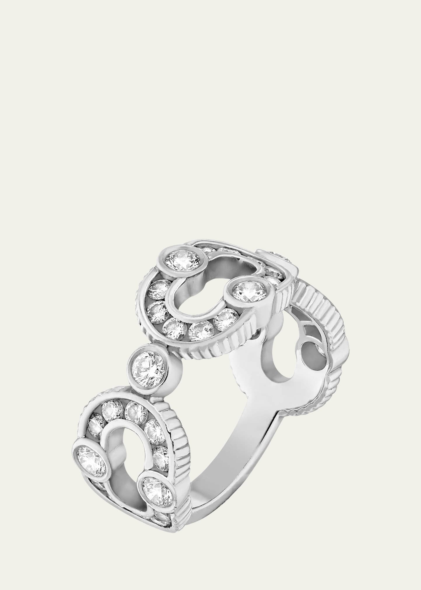 Magnetic Enchainee Diamond Ring in White Gold