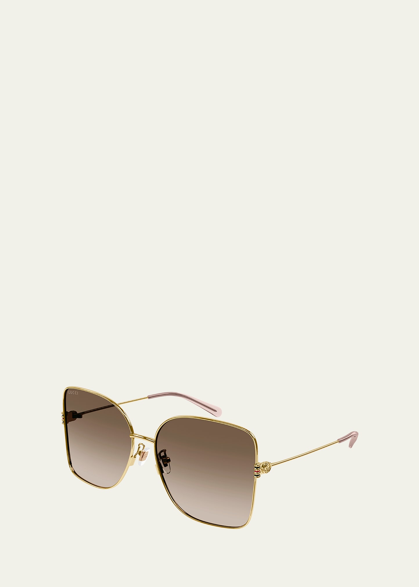 Gucci Gradient Gg Metal & Acetate Butterfly Sunglasses In Gold