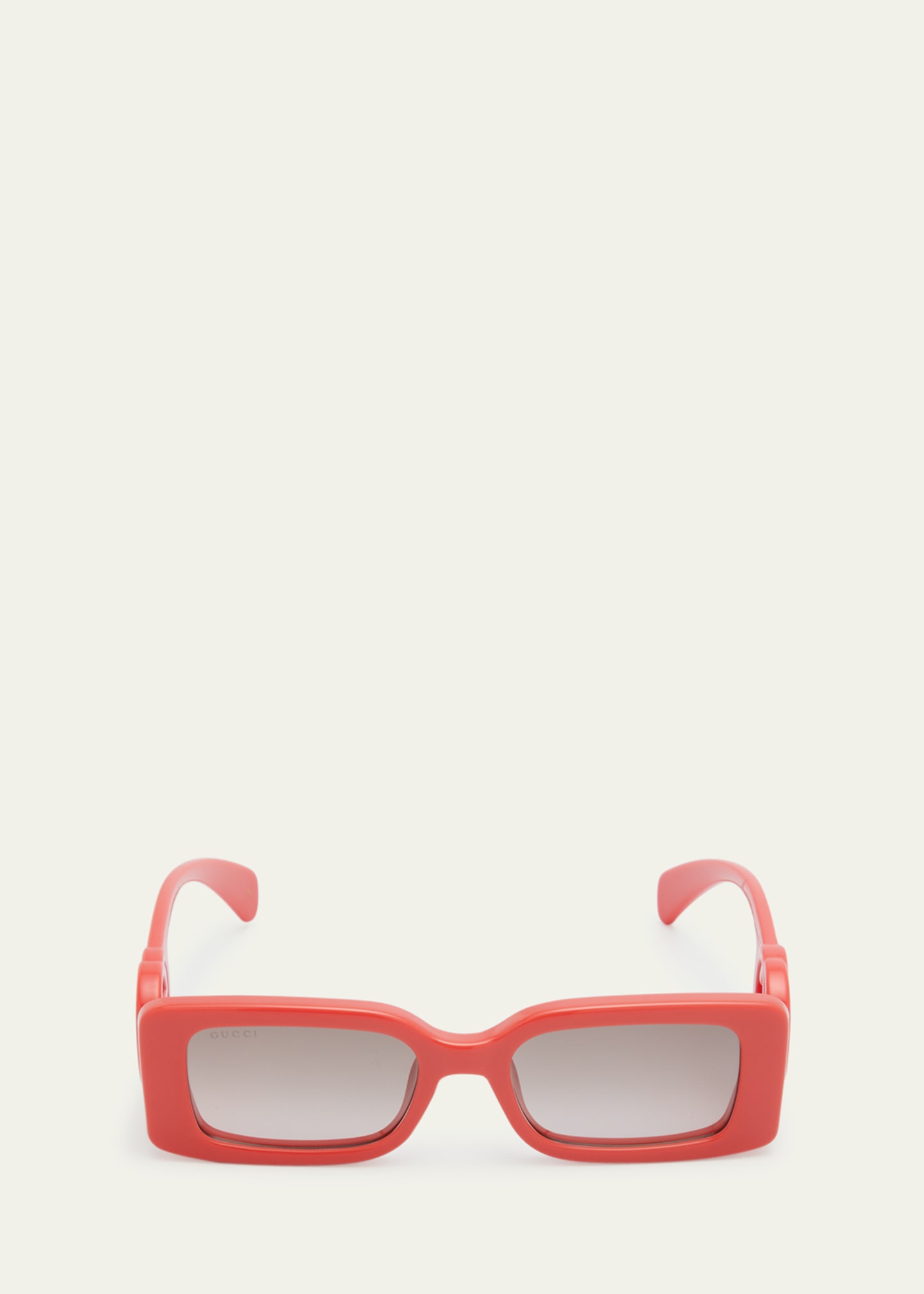 Gucci Gg Rectangle Acetate Sunglasses In Red