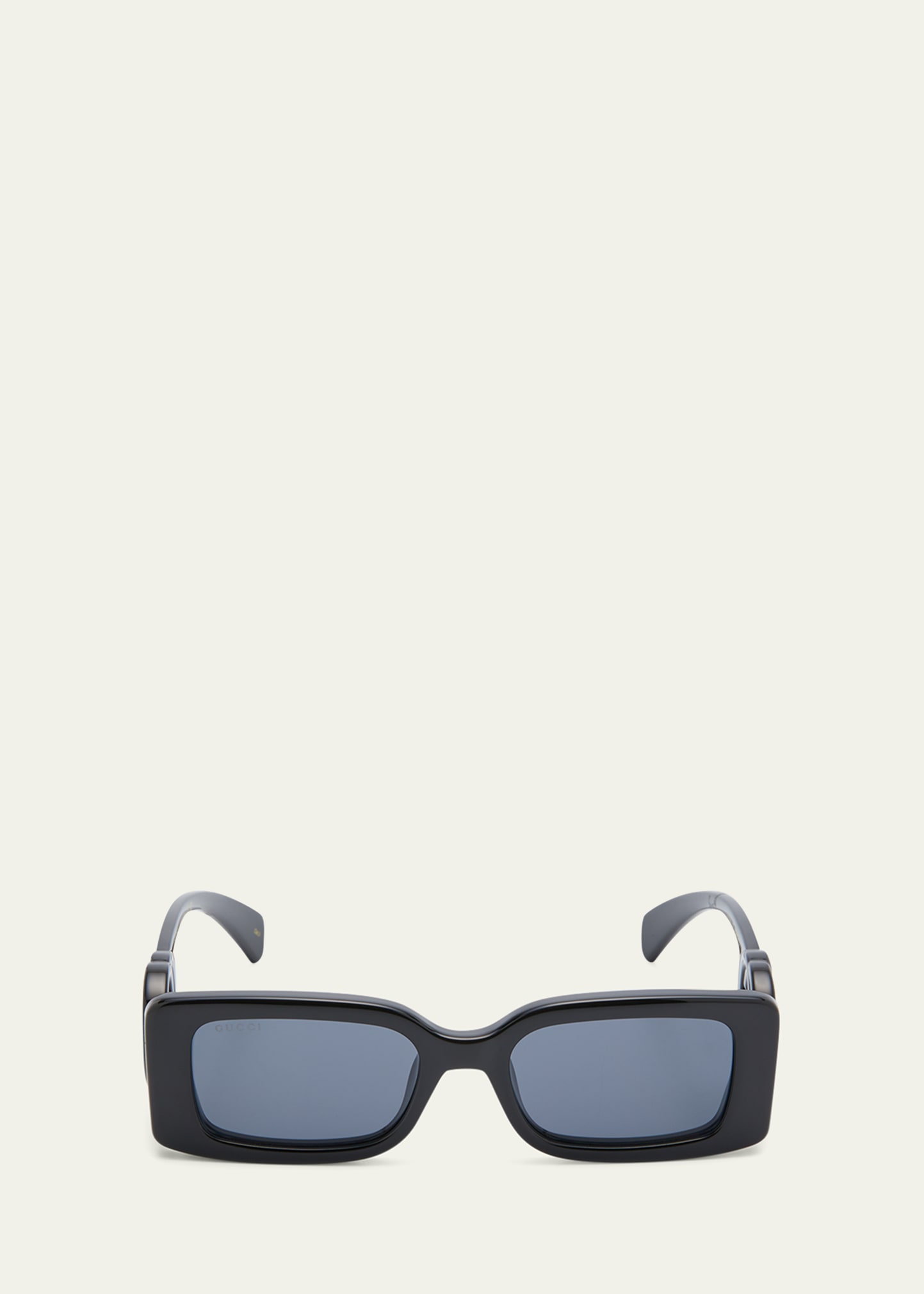 Gucci Monochrome Gg Rectangle Acetate Sunglasses In 001 Black