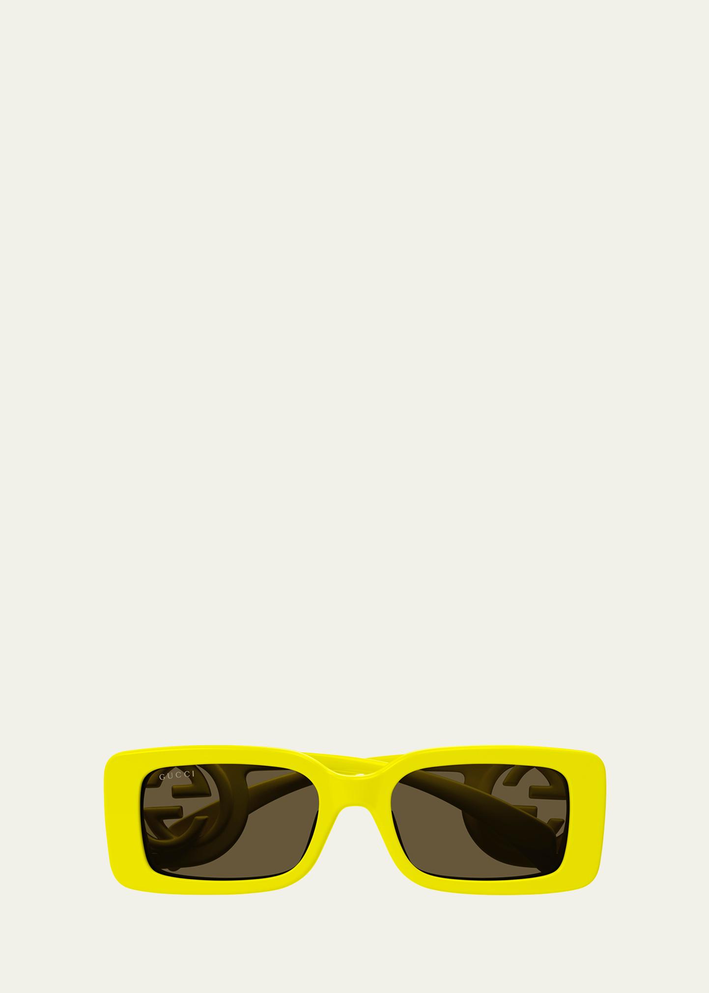 Monochrome GG Rectangle Acetate Sunglasses