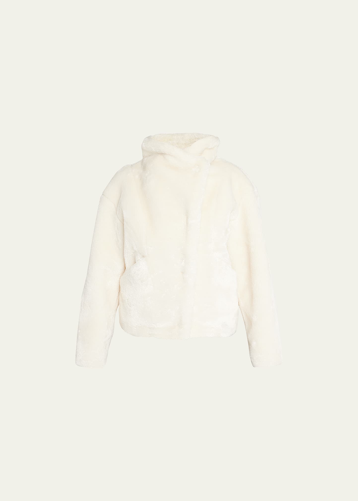Frame Faux Fur Jacket In Off White