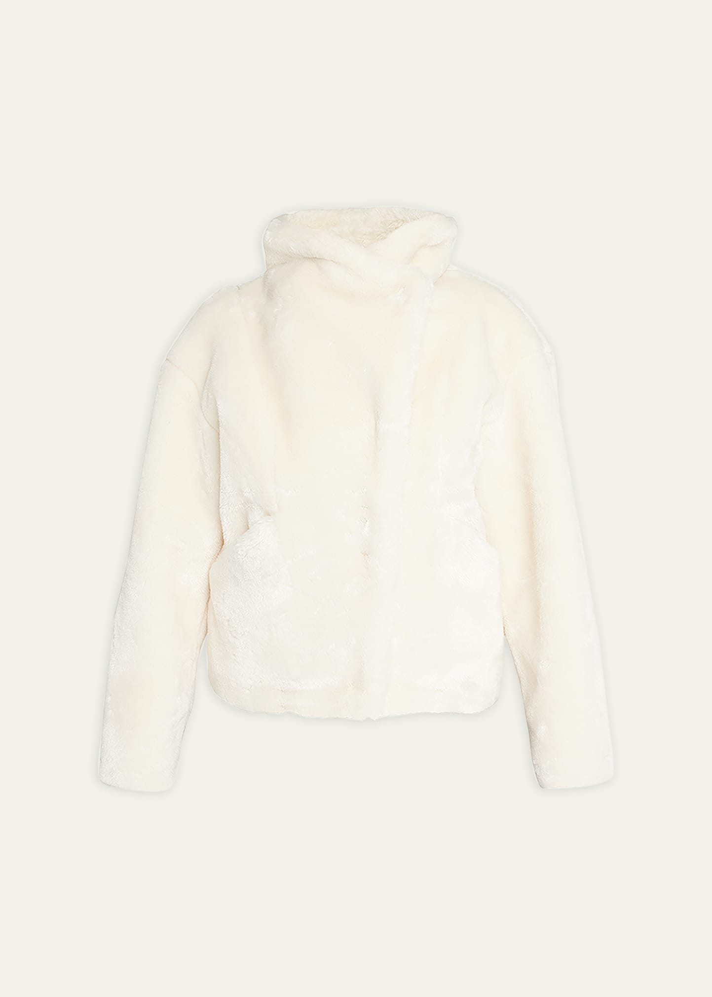 Frame Faux Fur Jacket In Off White