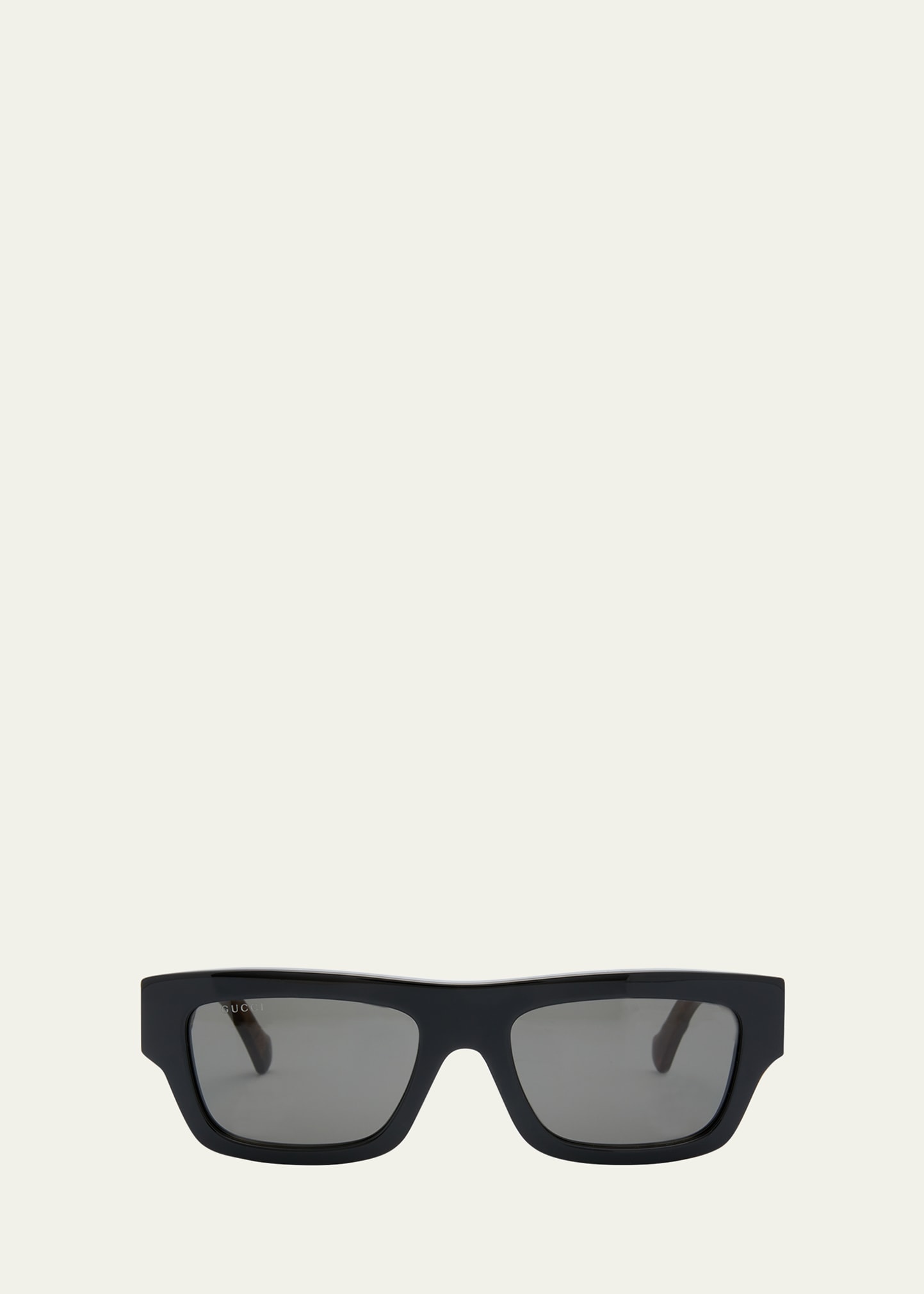 Men's Rectangle Acetate Sunglasses with Logo