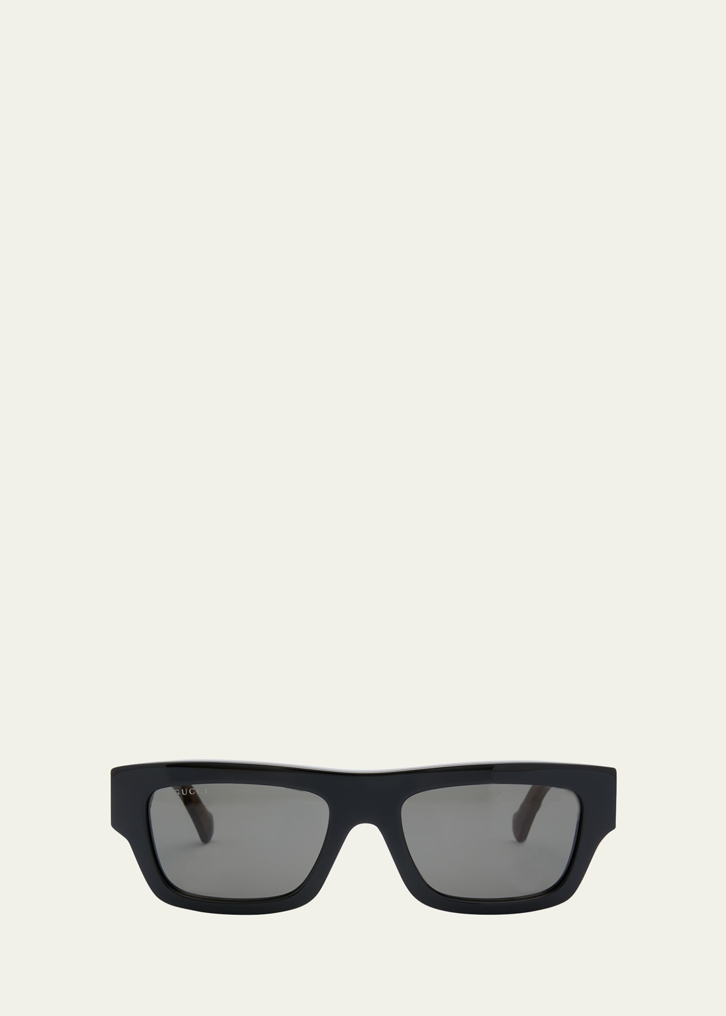 Gucci Men's Web Studi 55mm Acetate Rectangular Sunglasses In 001 Black