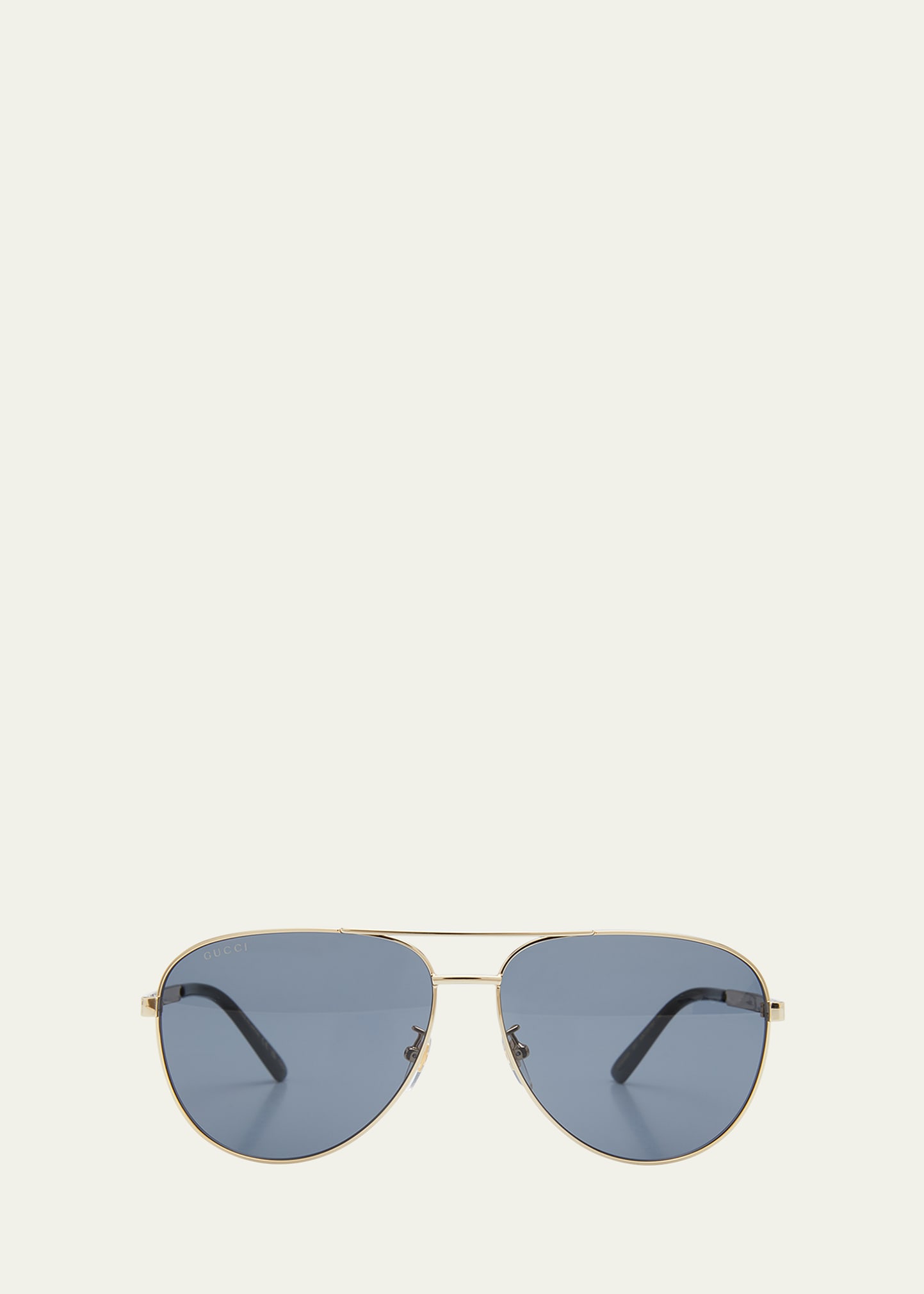 Gucci Enamelled Aviator Metal Sunglasses In Gold Grey