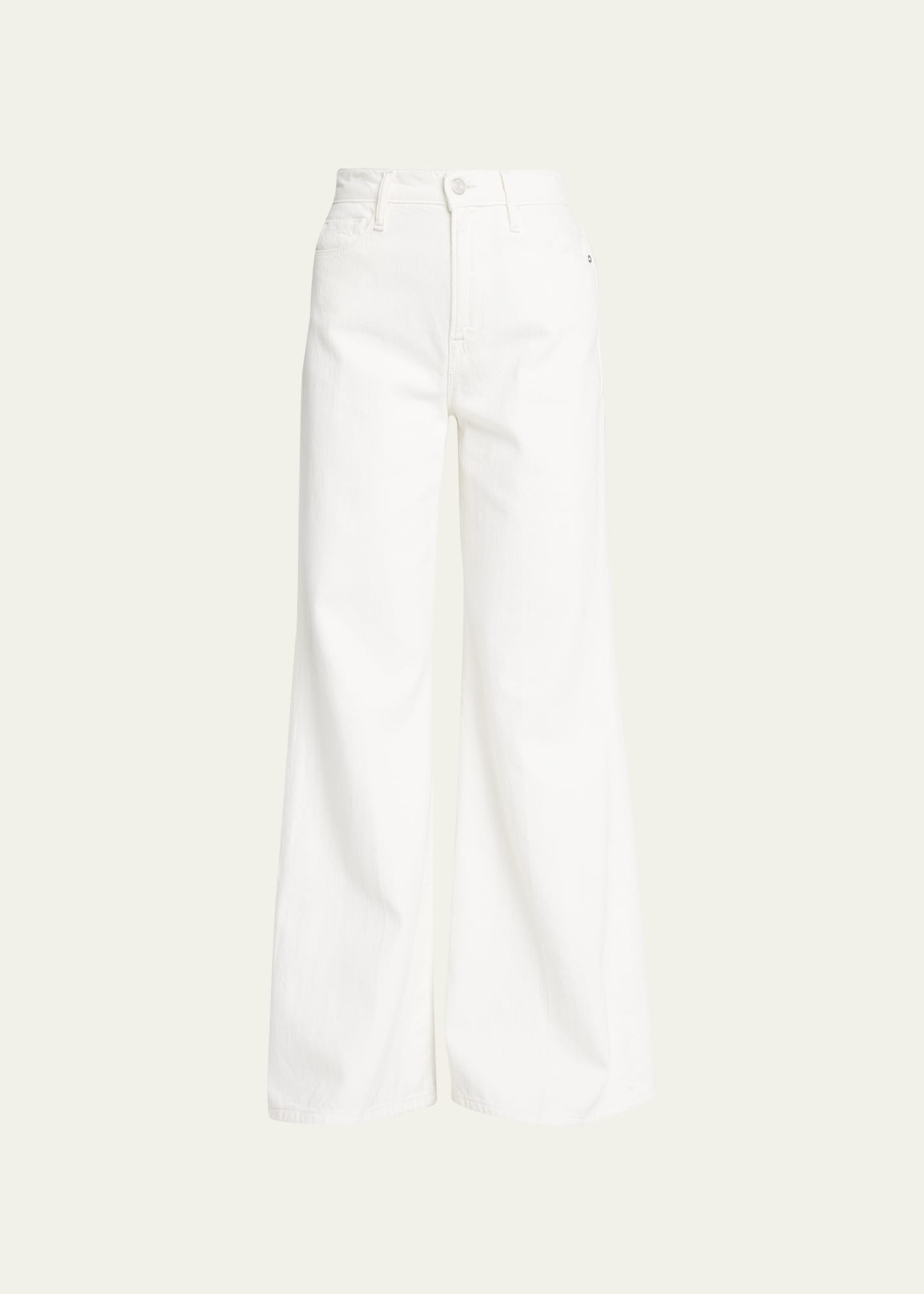 Frame Le Palazzo High-rise Wide-leg Jeans In Off White