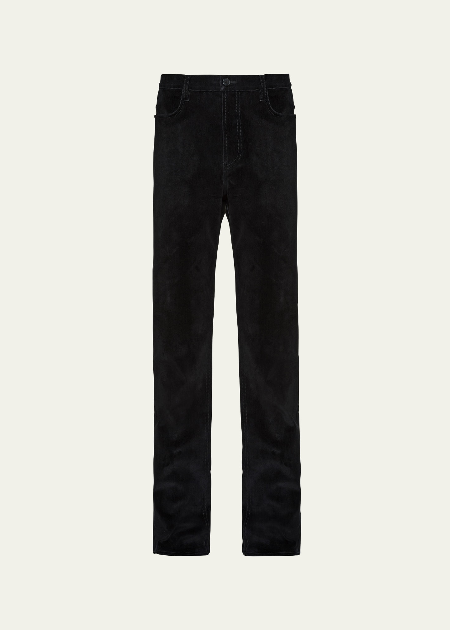 Shop Prada Men's 5-pocket Straight-leg Jeans In Nero