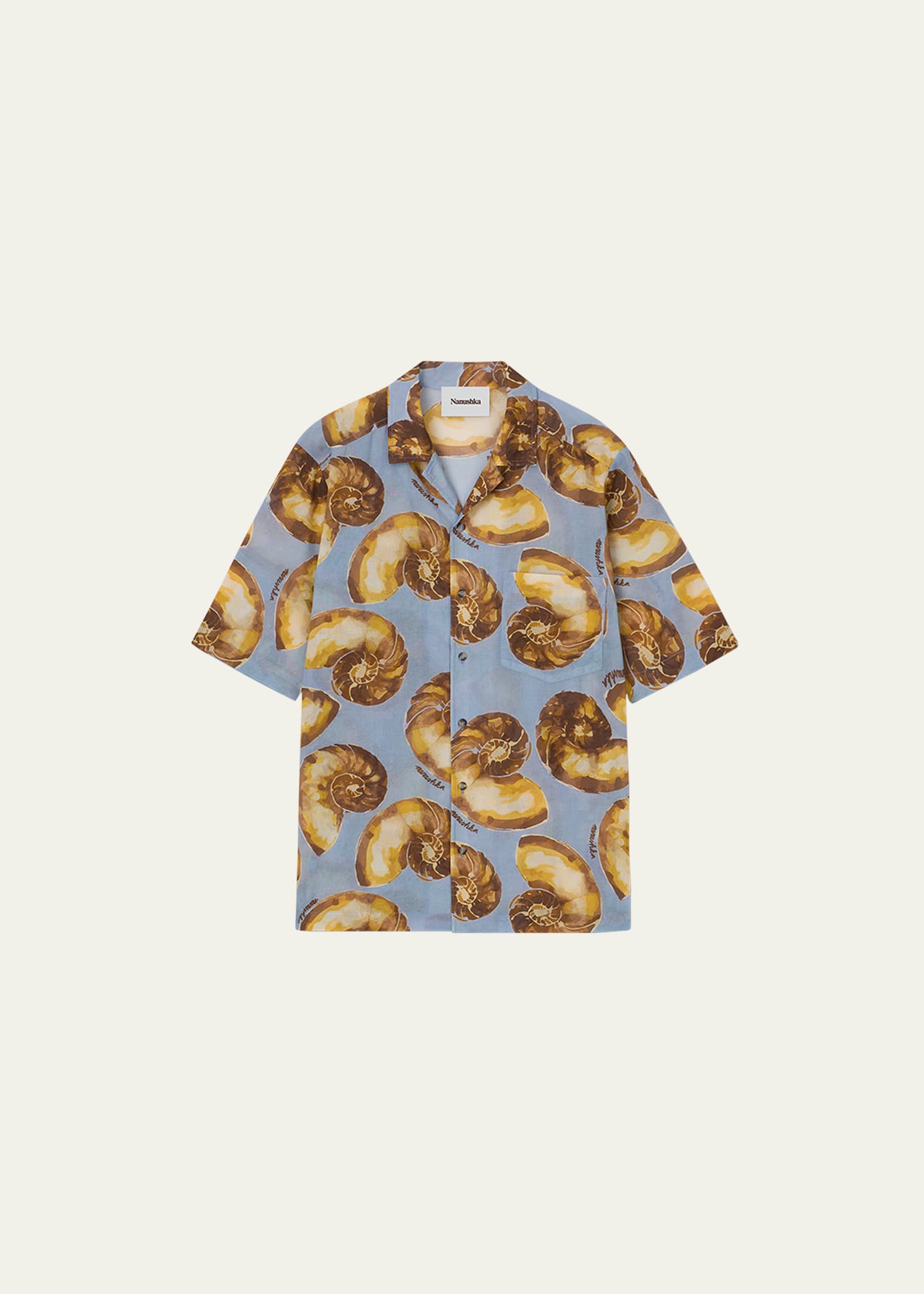 Men's Nautilus-Print Camp Shirt