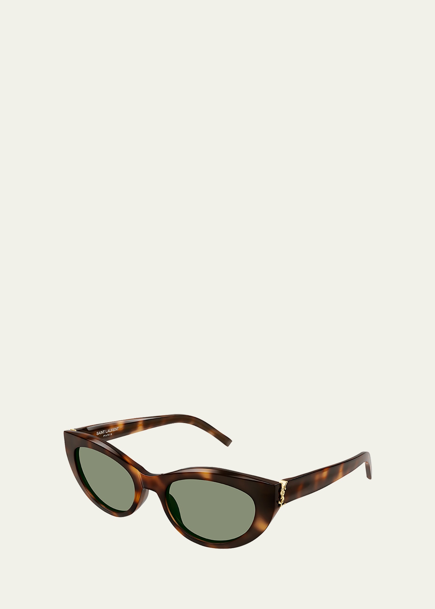 Saint Laurent Ysl Acetate Cat-eye Sunglasses In Green